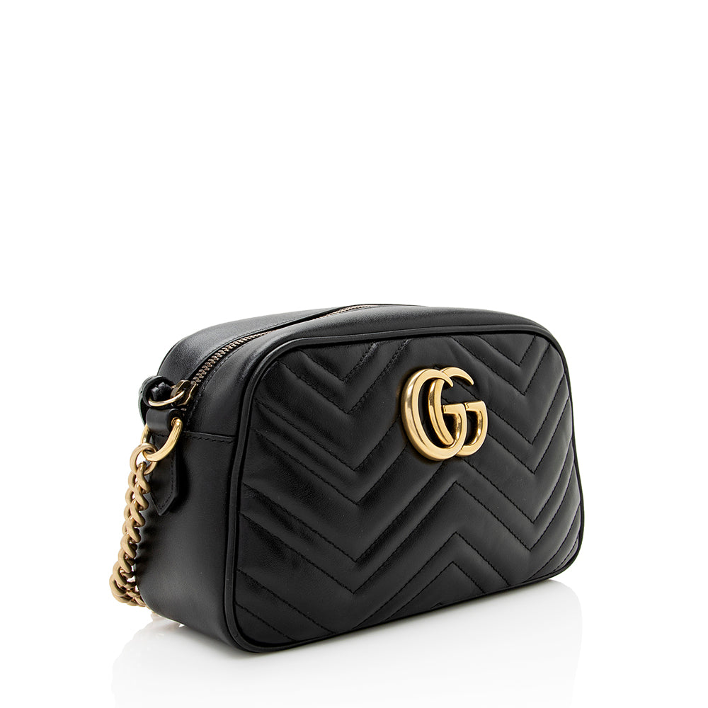 Gucci GG Marmont SHF Matelasse Leather Black Small Shoulder Bag