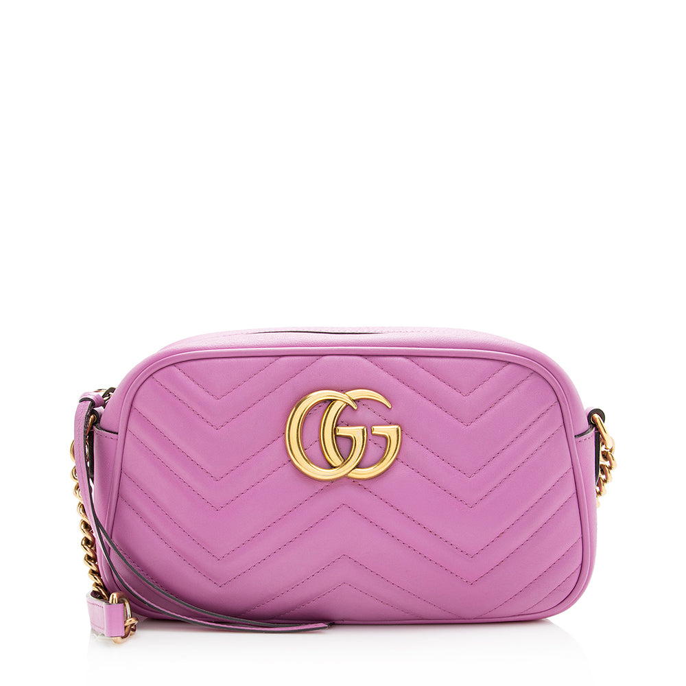 Gucci GG Marmont SHF Matelasse Leather Pink Small Crossbody Bag