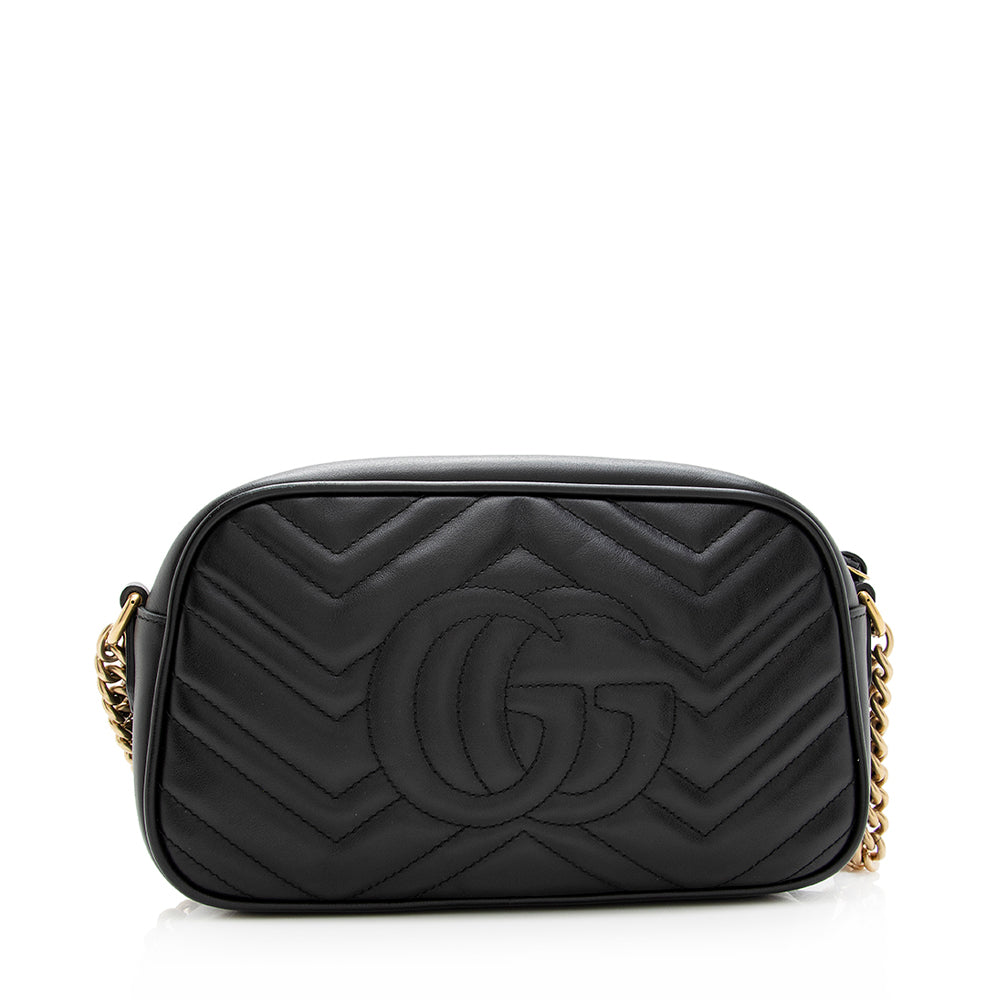 Gucci GG Marmont SHF Matelasse Leather Black Small Shoulder Bag Bag Shf