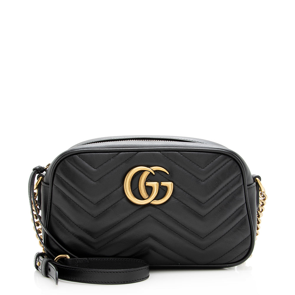 Gucci GG Marmont SHF Matelasse Leather Black Small Shoulder Bag Bag Shf