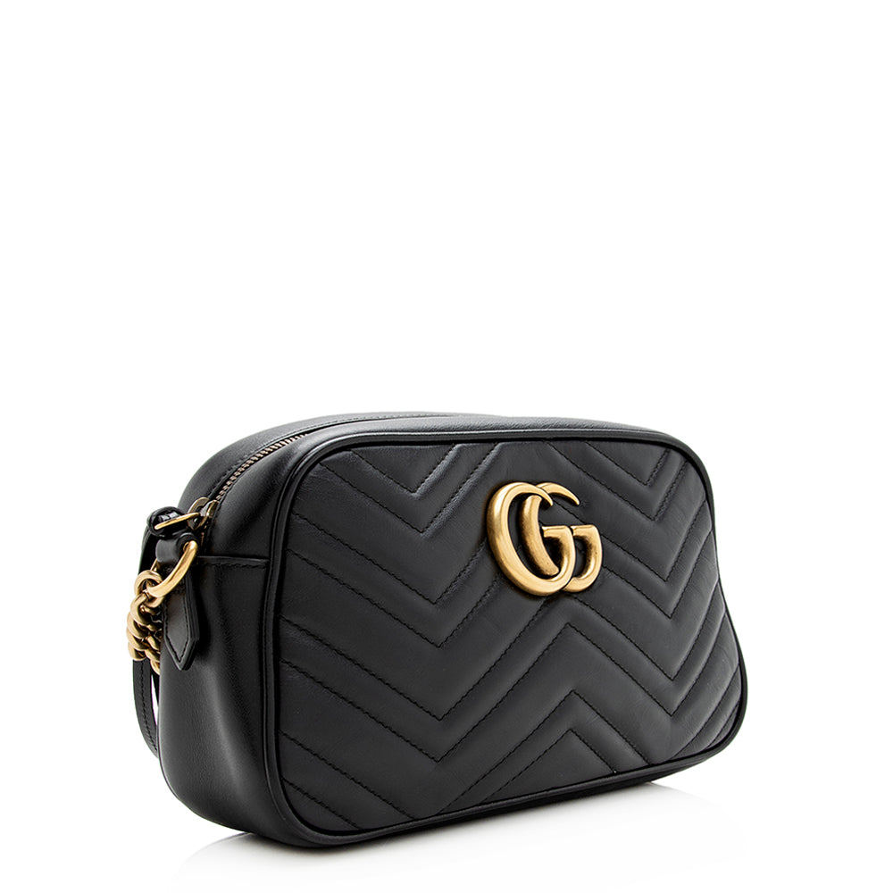 Gucci GG Marmont SHF Matelasse Leather Black Small Shoulder Bag Bag Shf