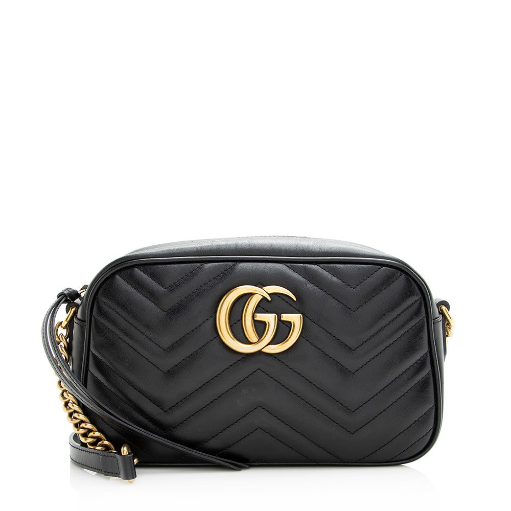 Gucci GG Marmont SHF Matelasse Leather Black Small Crossbody Bag 9