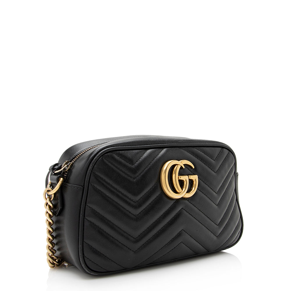 Gucci GG Marmont SHF Matelasse Leather Black Small Crossbody Bag 3