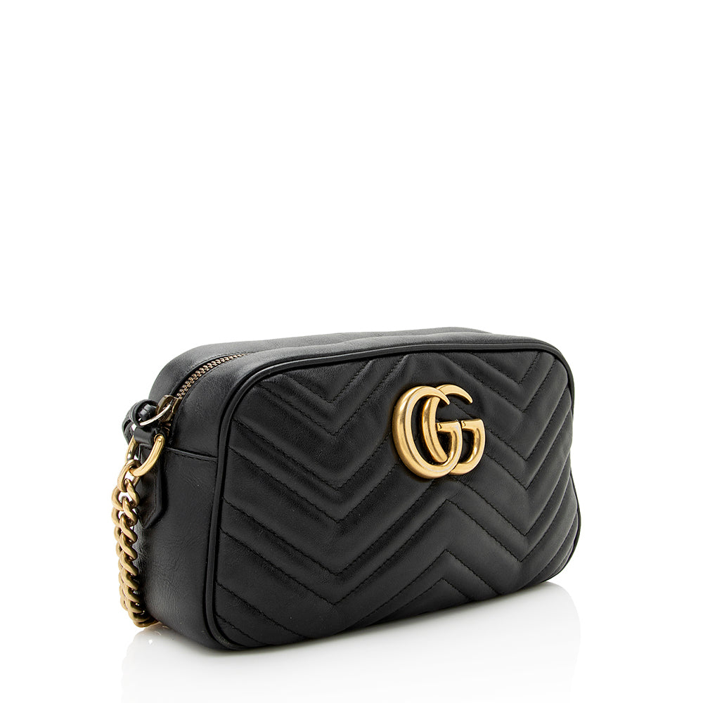 Gucci GG Marmont SHF Matelasse Leather Black Small Crossbody Bag 4