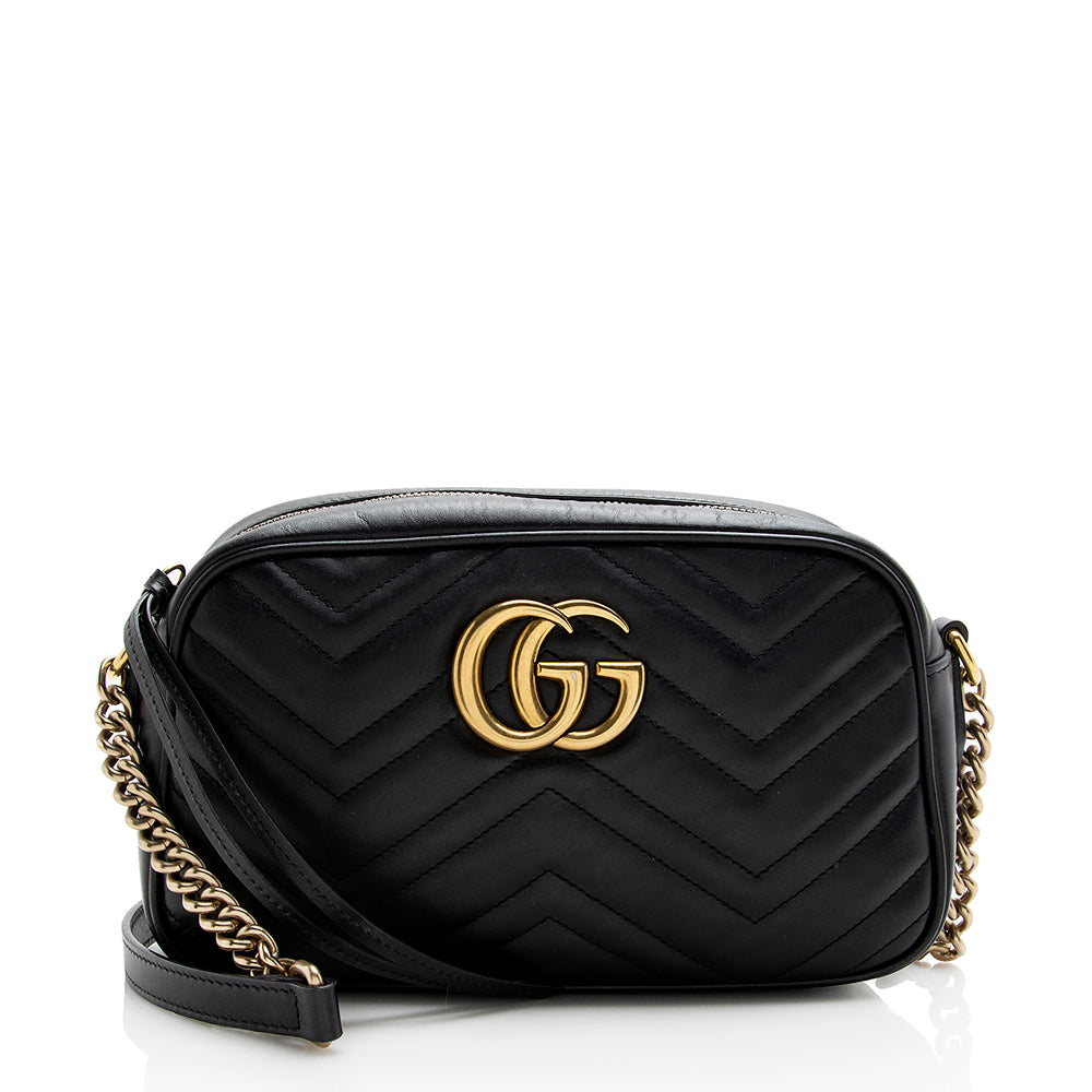 Gucci GG Marmont SHF Matelasse Leather Black Small Crossbody Bag 6