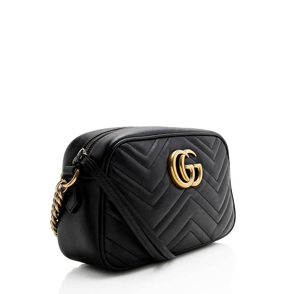 Gucci GG Marmont SHF Matelasse Leather Black Small Crossbody Bag 8