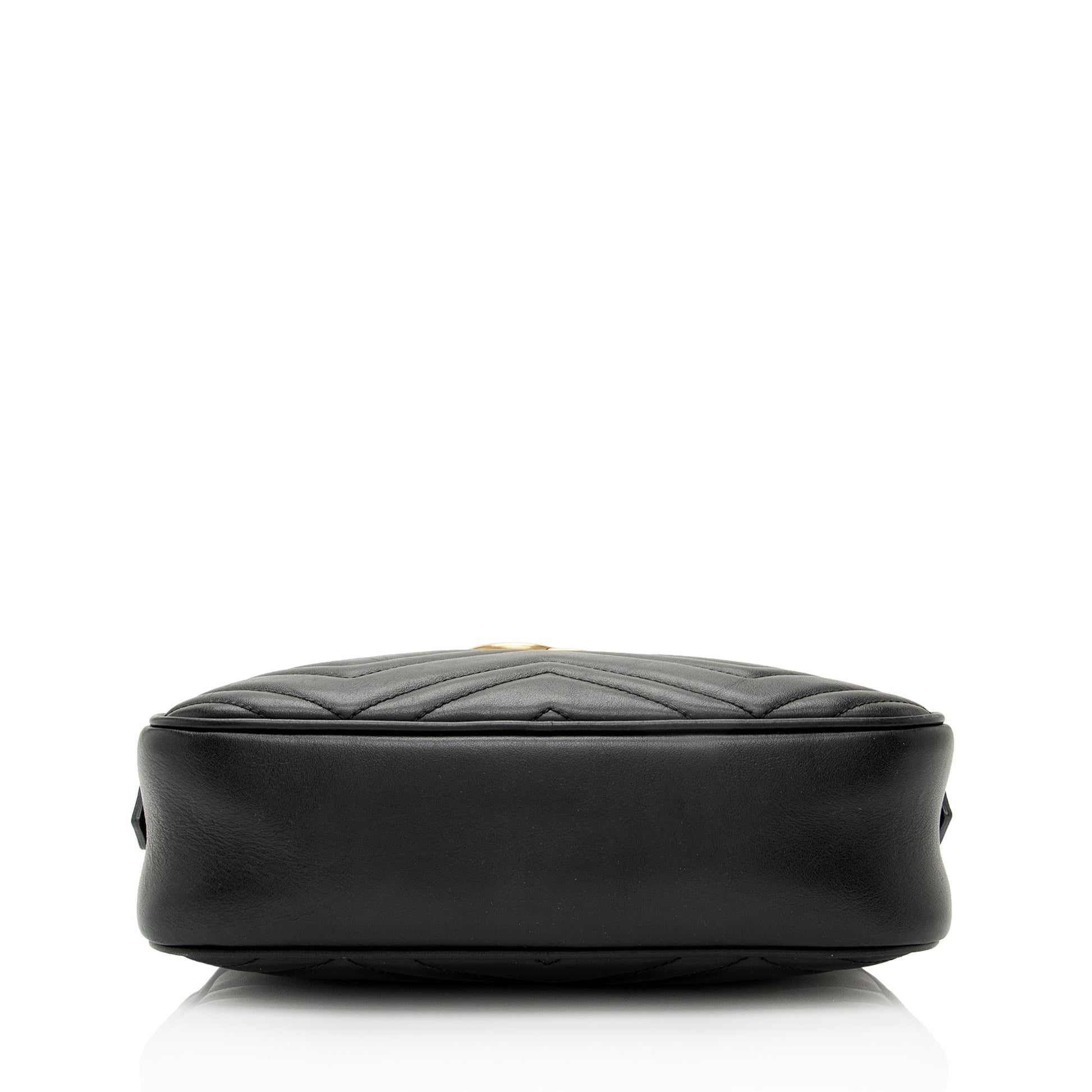 Gucci GG Marmont SHF-X9kyDa Matelasse Leather Black Small Crossbody Bag