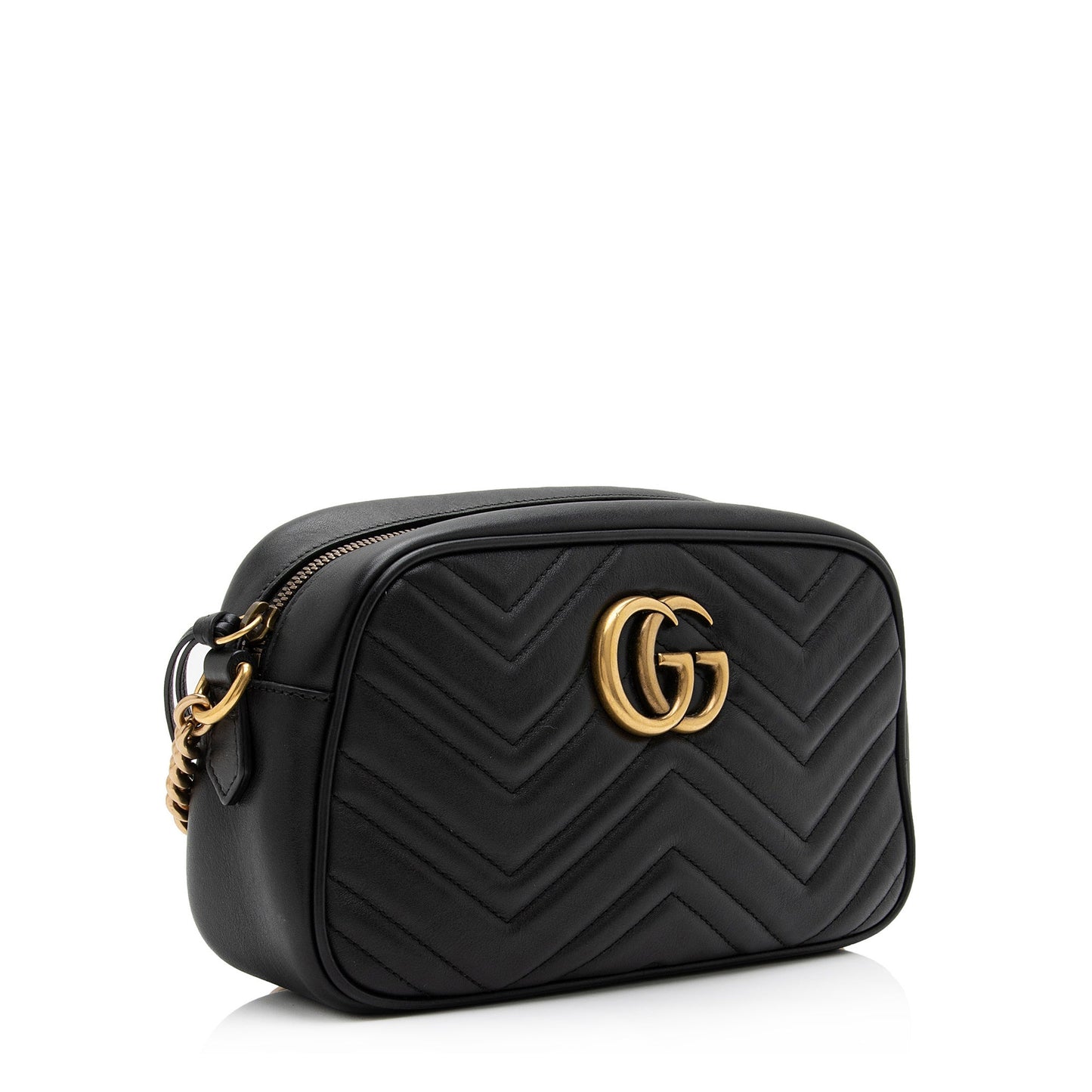 Gucci GG Marmont SHF-yWuLoN Matelasse Leather Black Small Crossbody Bag