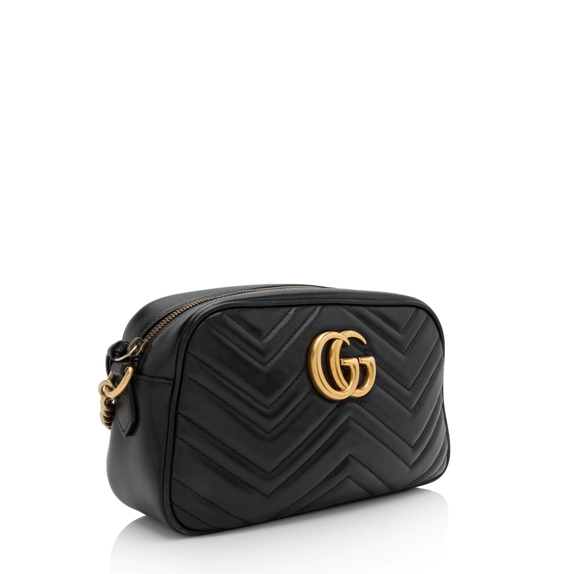 Gucci GG Marmont SHF-BwQI32 Matelasse Leather Black Small Crossbody Bag