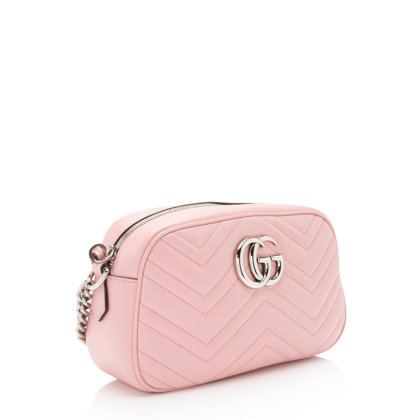 Gucci GG Marmont SHF-W30FiI Matelasse Leather Pink Small Crossbody Bag