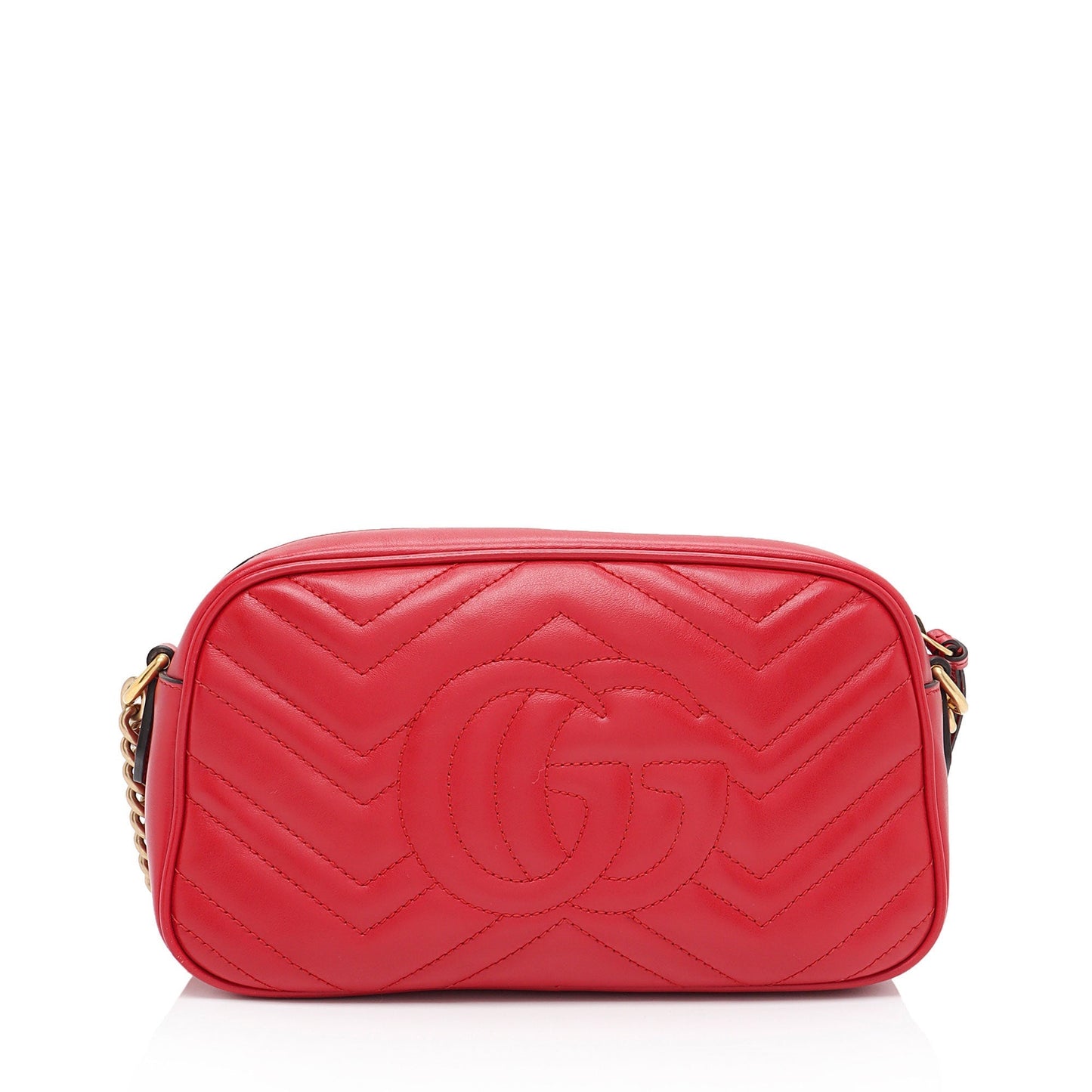 Gucci GG Marmont SHF-XQ9hBN Matelasse Leather Red Small Crossbody Bag