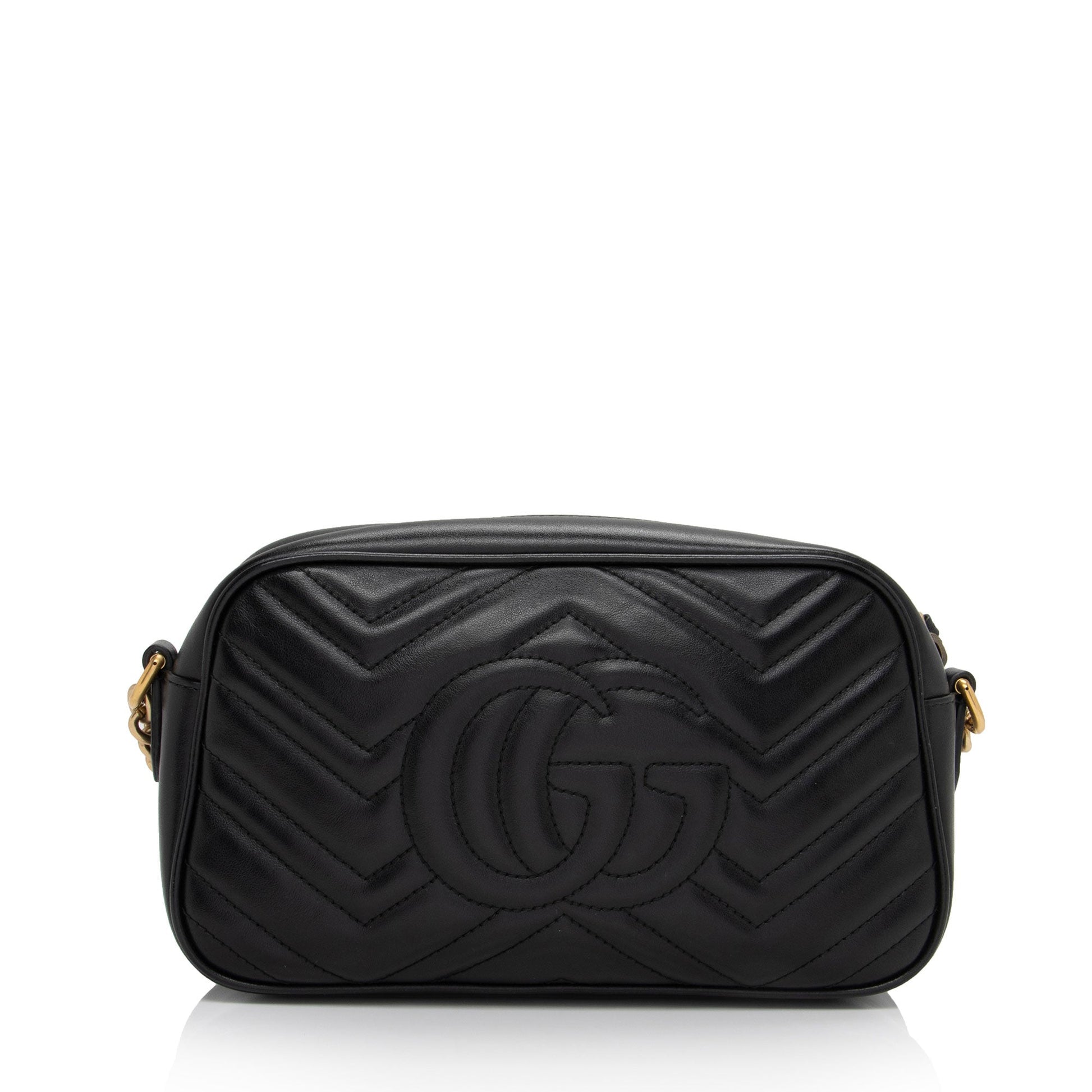 Gucci GG Marmont SHF-cvEak8 Matelasse Leather Black Small Crossbody Bag