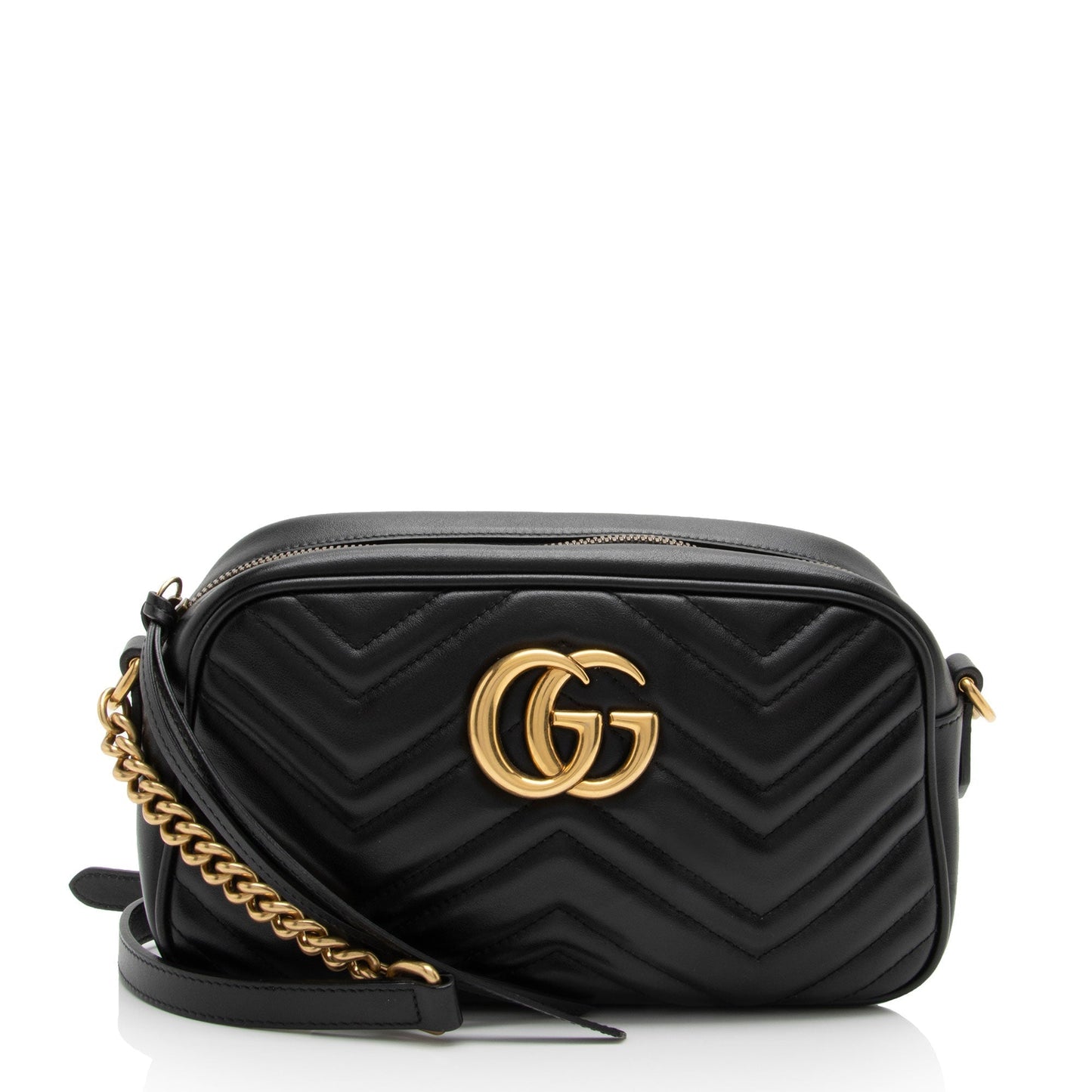 Gucci GG Marmont SHF-P3q3Nl Matelasse Leather Black Small Crossbody Bag