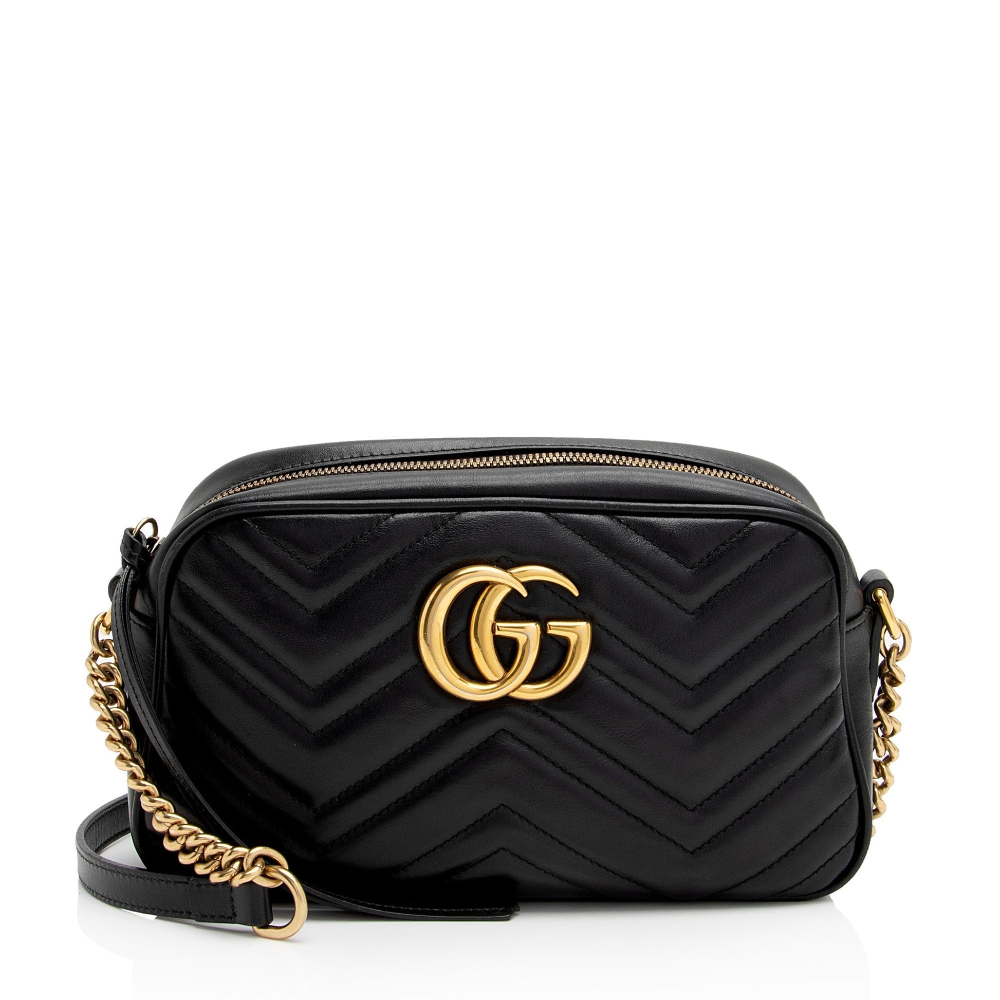 Gucci GG Marmont SHF-FVS5c3 Matelasse Leather Black Small Crossbody Bag