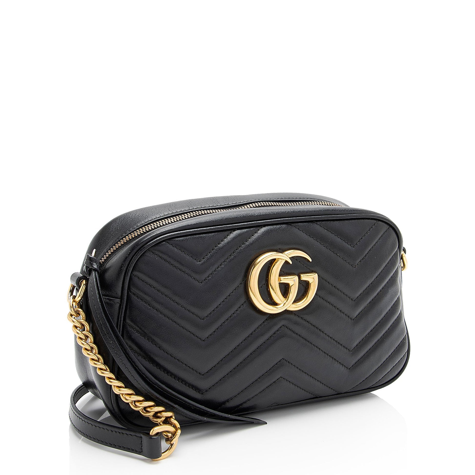 Gucci GG Marmont SHF-jE5N59 Matelasse Leather Black Small Crossbody Bag