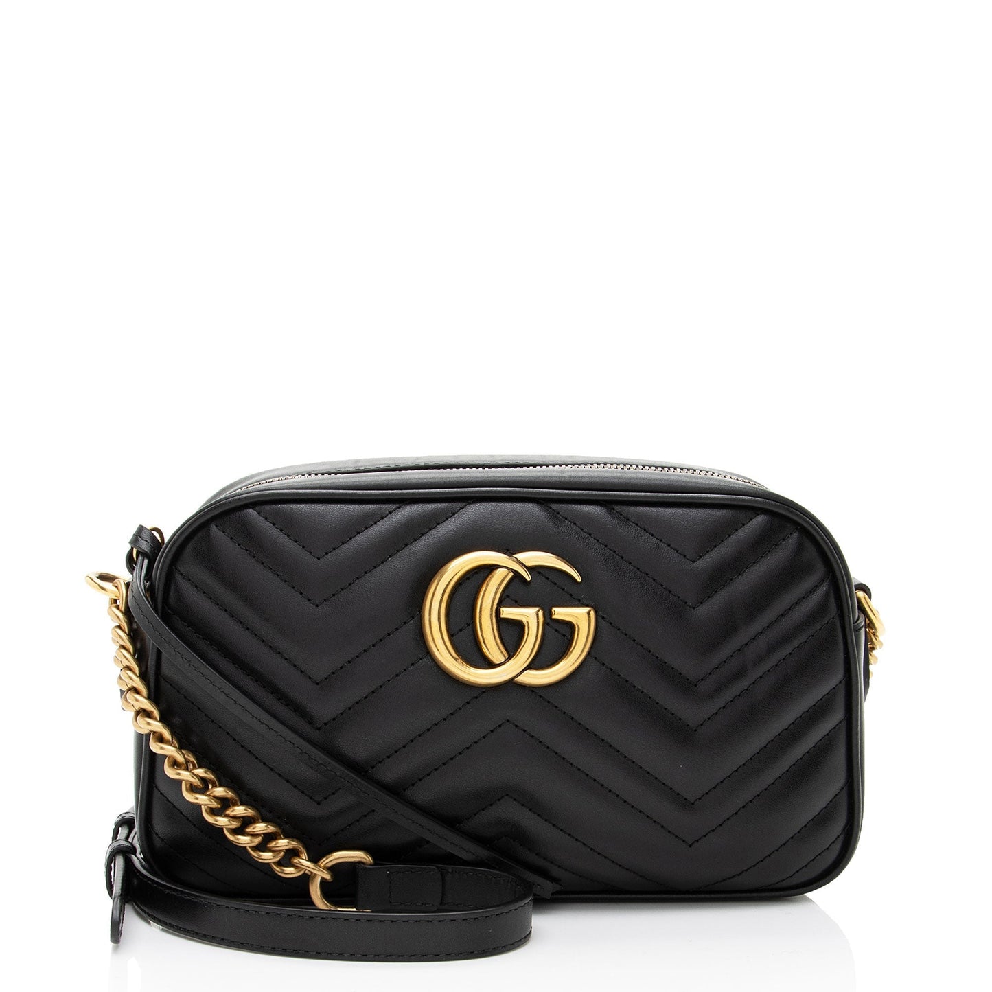 Gucci GG Marmont Matelasse Leather Black Small Crossbody Bag