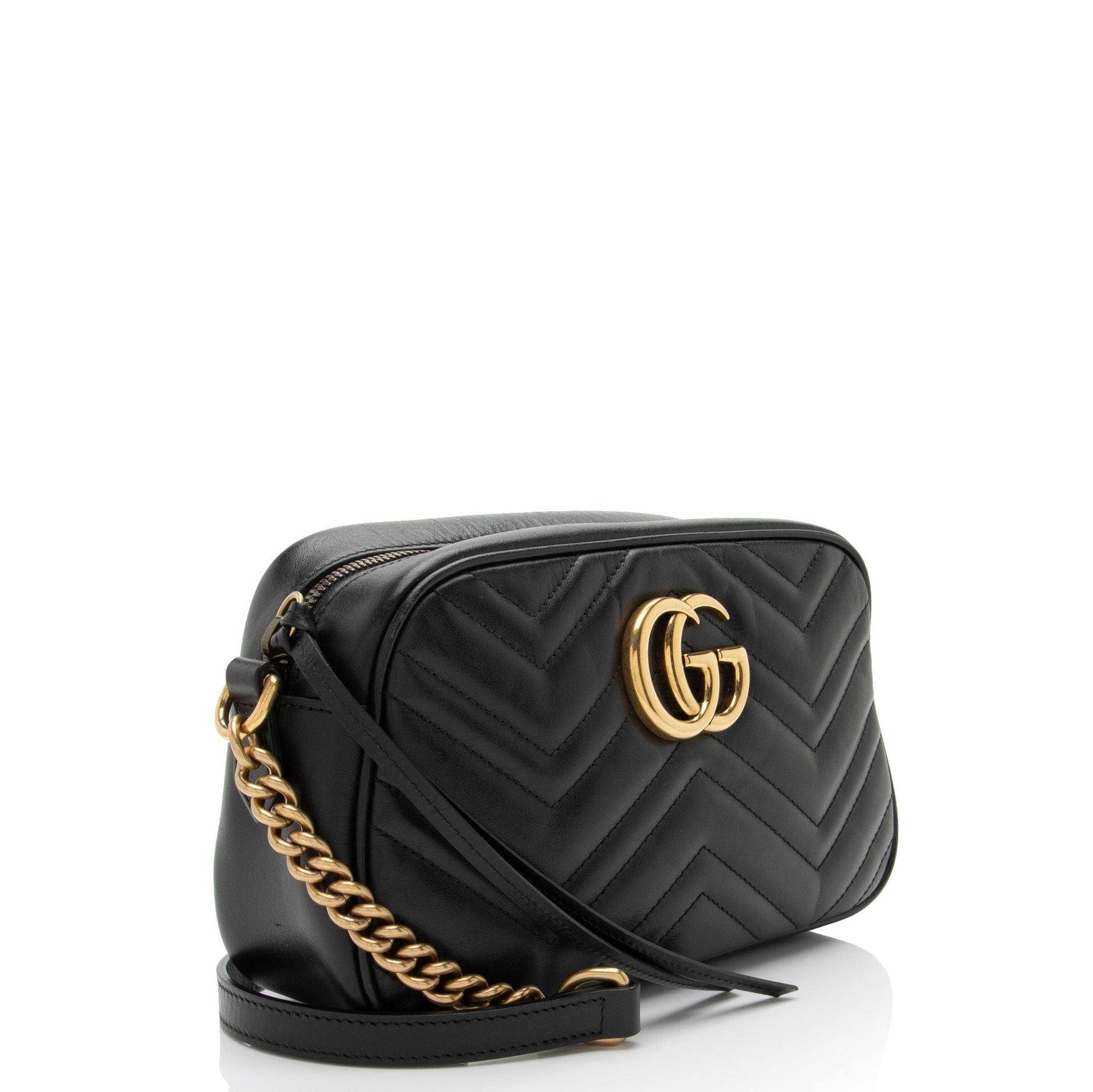 Gucci GG Marmont Matelasse Leather Black Small Crossbody Bag Bag 6