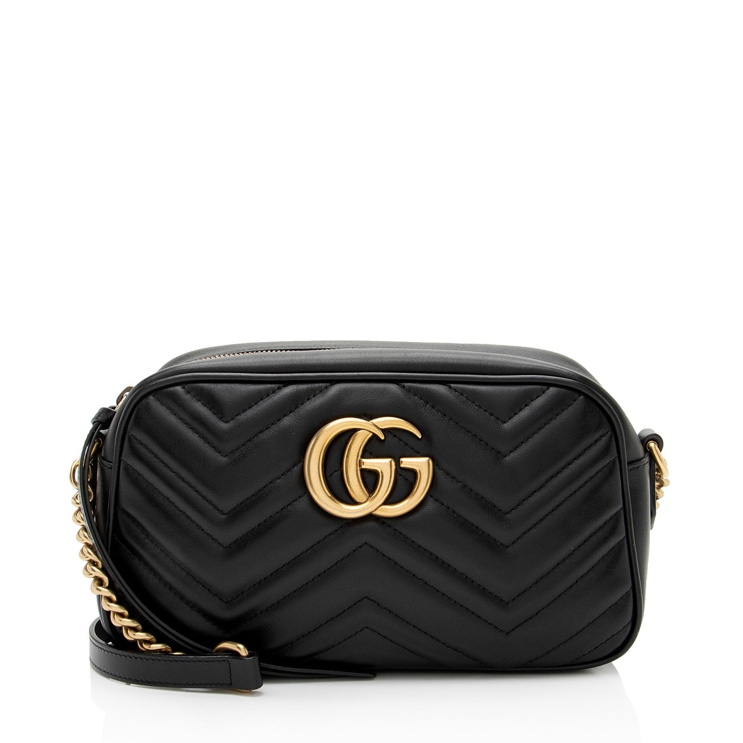 Gucci GG Marmont Camera Matelasse Leather Black Small Crossbody Bag