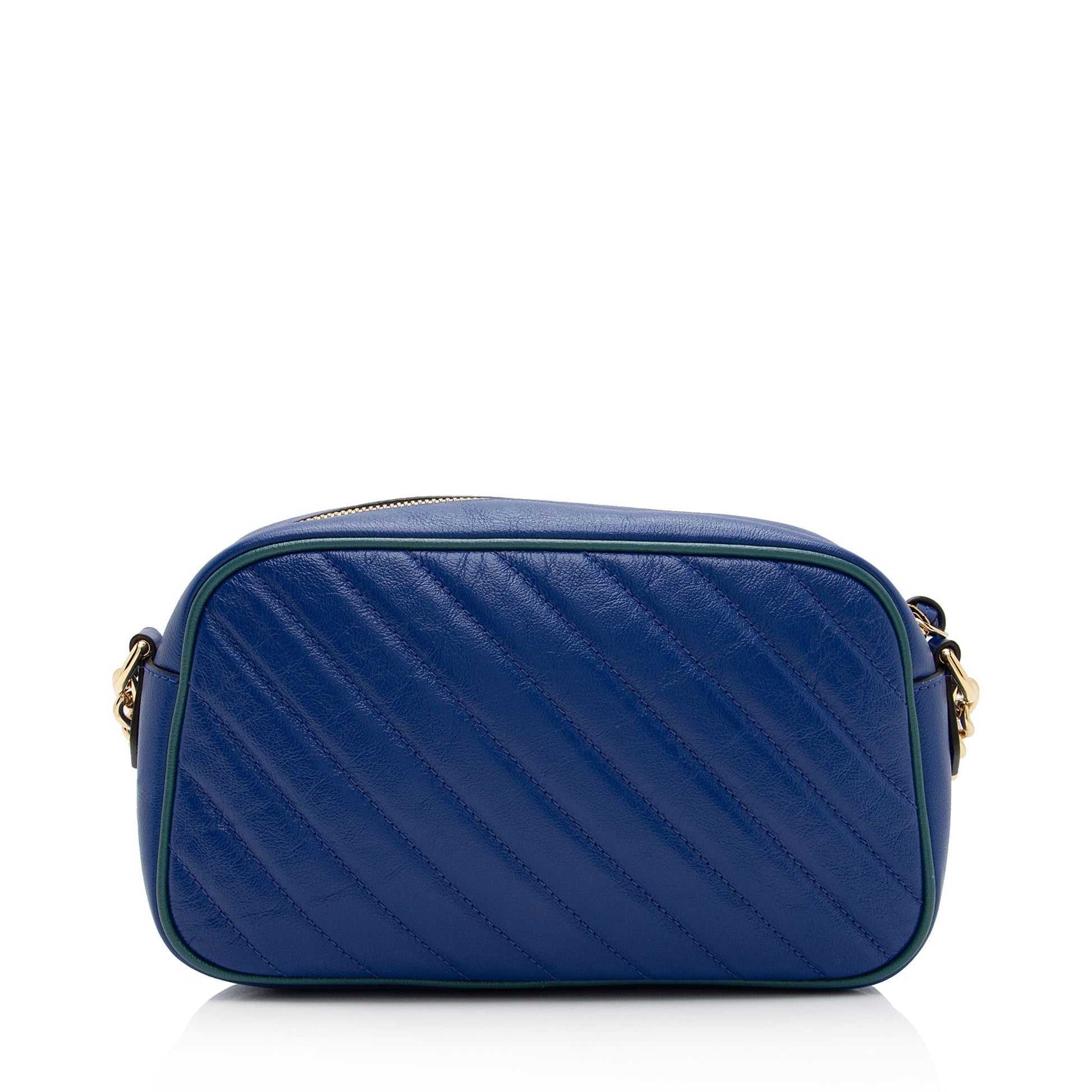 Gucci GG Marmont Torchon SHF-D0Xe5c Matelasse Leather Blue Green Crossbody Bag