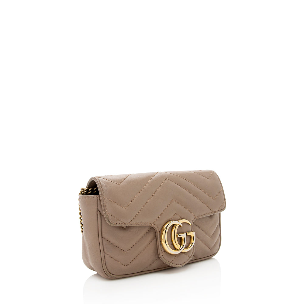 Gucci GG Marmont Super SHF Matelasse Leather Beige Mini Crossbody Bag