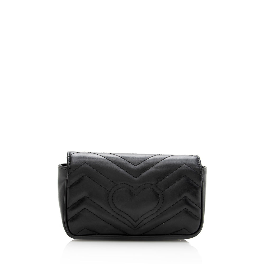 Gucci GG Marmont Super SHF Matelasse Leather Black Mini Crossbody Bag Bag Shf