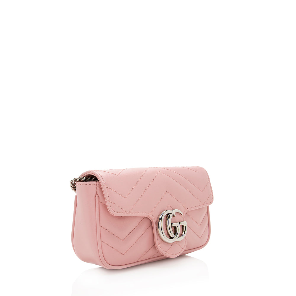 Gucci GG Marmont Super SHF Matelasse Leather Pink Mini Crossbody Bag Bag Shf