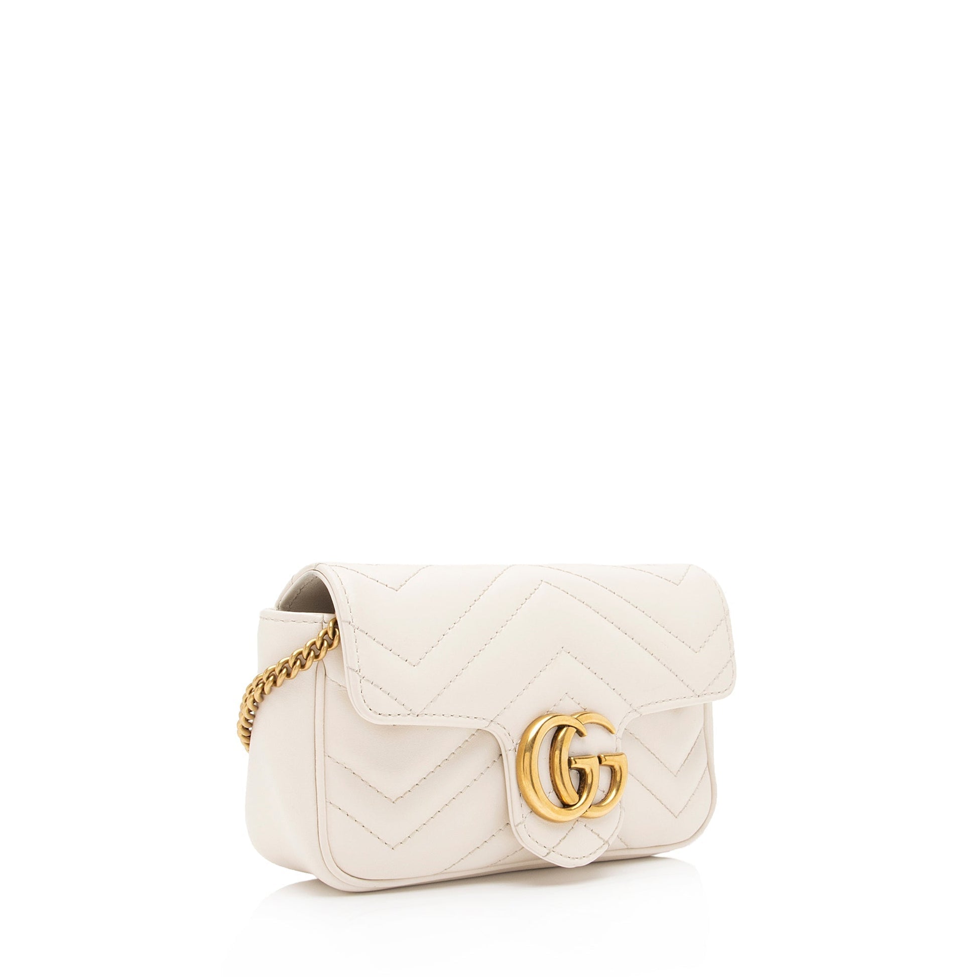 Gucci GG Marmont Super SHF Matelasse Leather White Mini Crossbody Bag