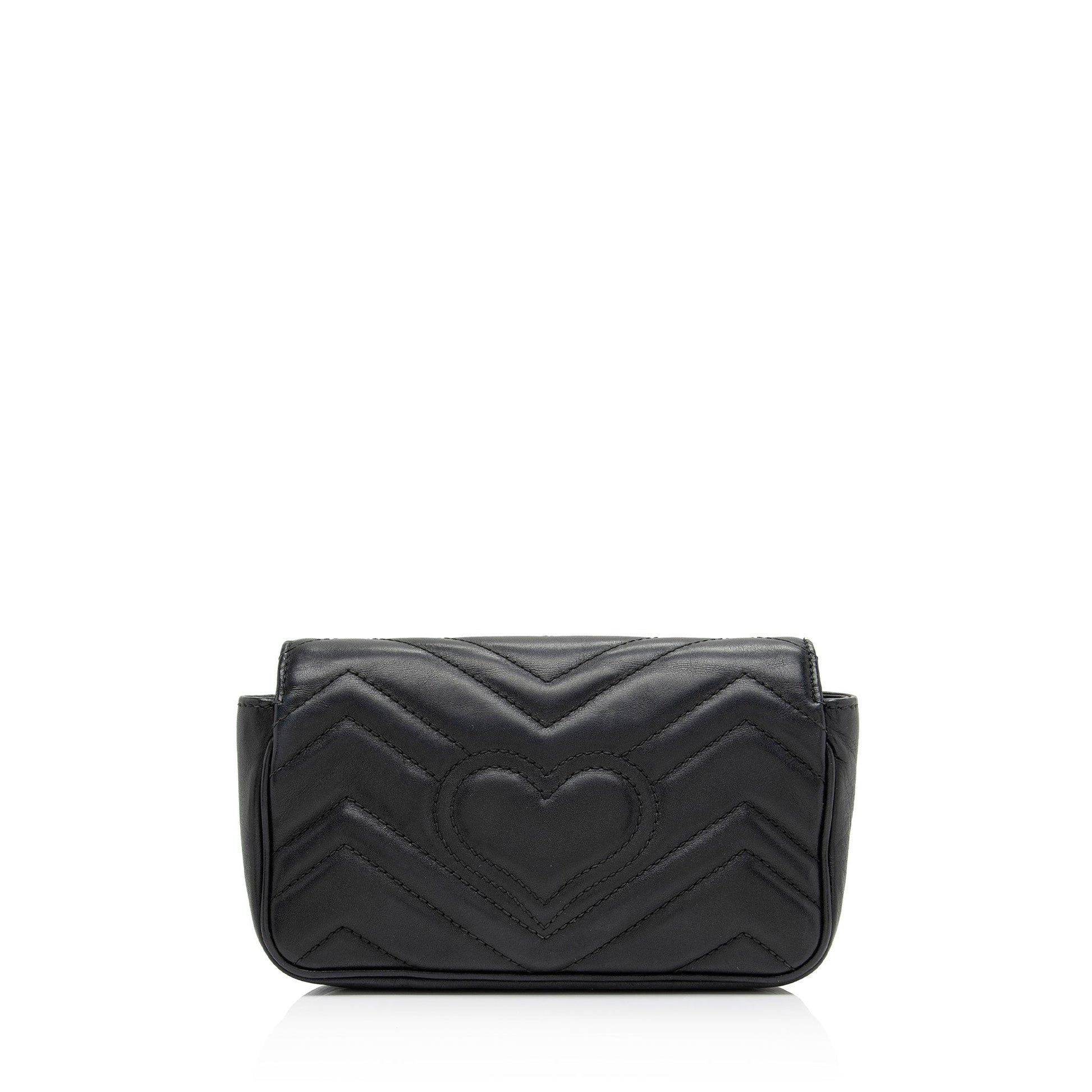Gucci GG Marmont Super SHF-PG5W8B Matelasse Leather Black Mini Crossbody Bag