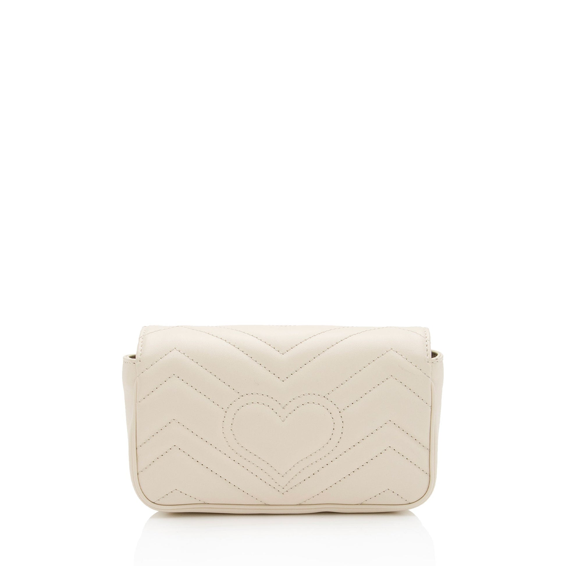 Gucci GG Marmont Super SHF-dN0cWo Matelasse Leather White Mini Crossbody Bag
