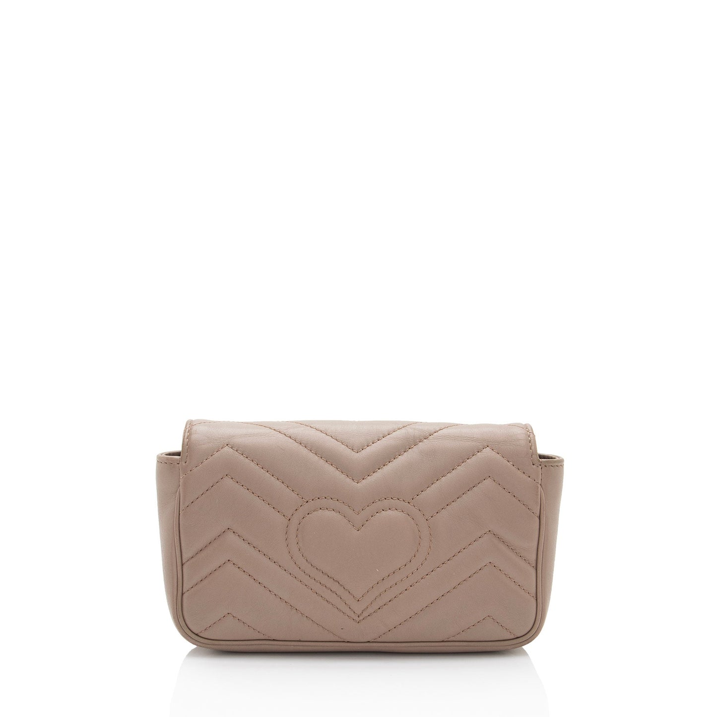 Gucci GG Marmont Flap - FINAL Matelasse Leather Beige Mini Clutch Bag