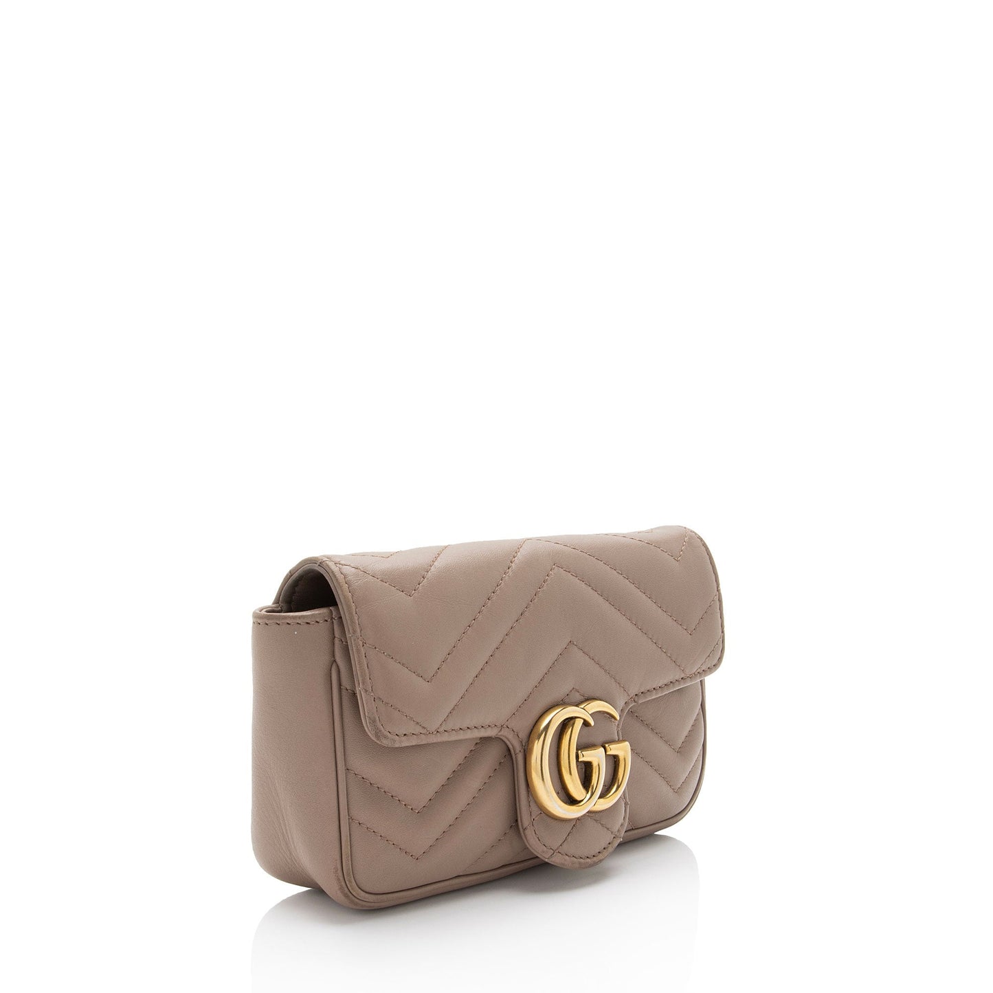 Gucci GG Marmont Flap - FINAL Matelasse Leather Beige Mini Clutch Bag