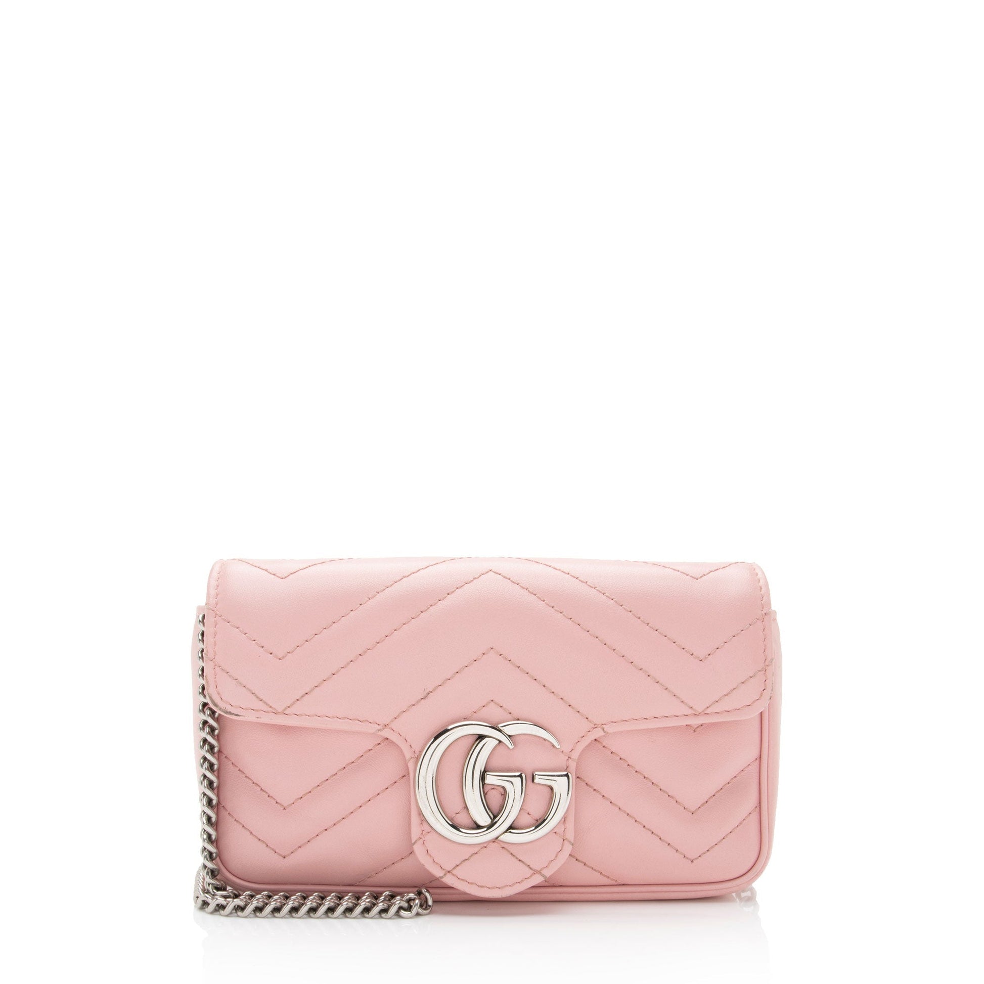 Gucci GG Marmont Super Flap SHF-YnNOt3 Matelasse Leather Pink Mini Crossbody Bag