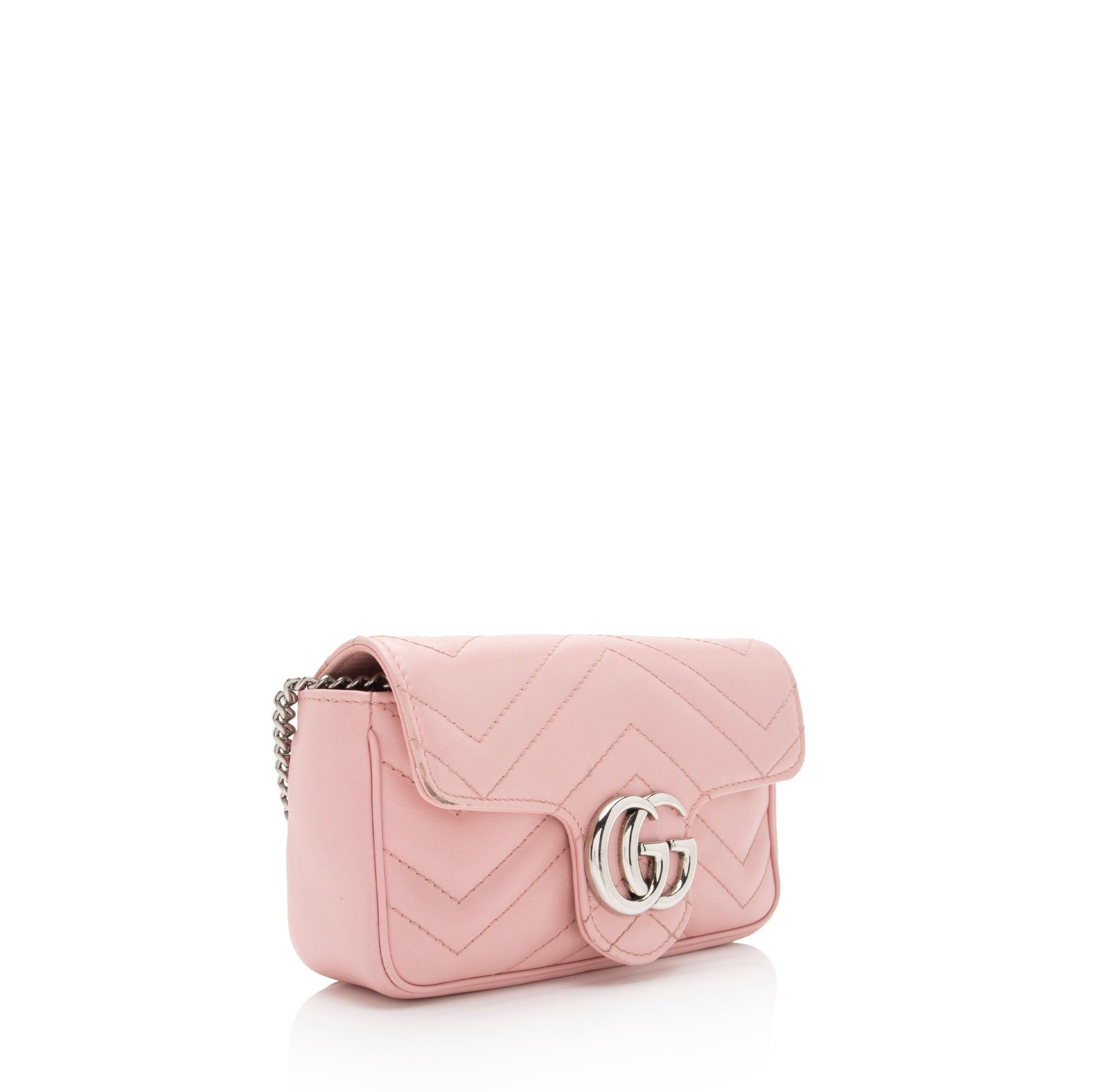 Gucci GG Marmont Super Flap SHF-YnNOt3 Matelasse Leather Pink Mini Crossbody Bag