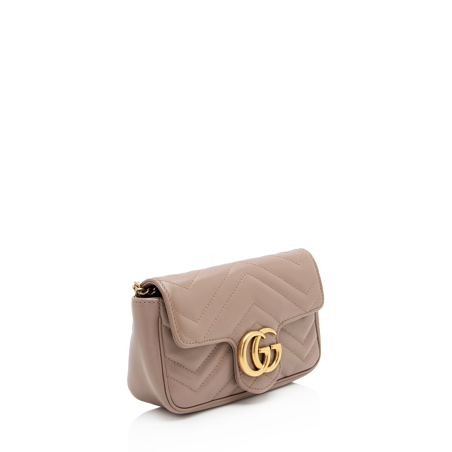 Gucci GG Marmont Super Flap - Matelasse Leather Beige Mini Crossbody Bag