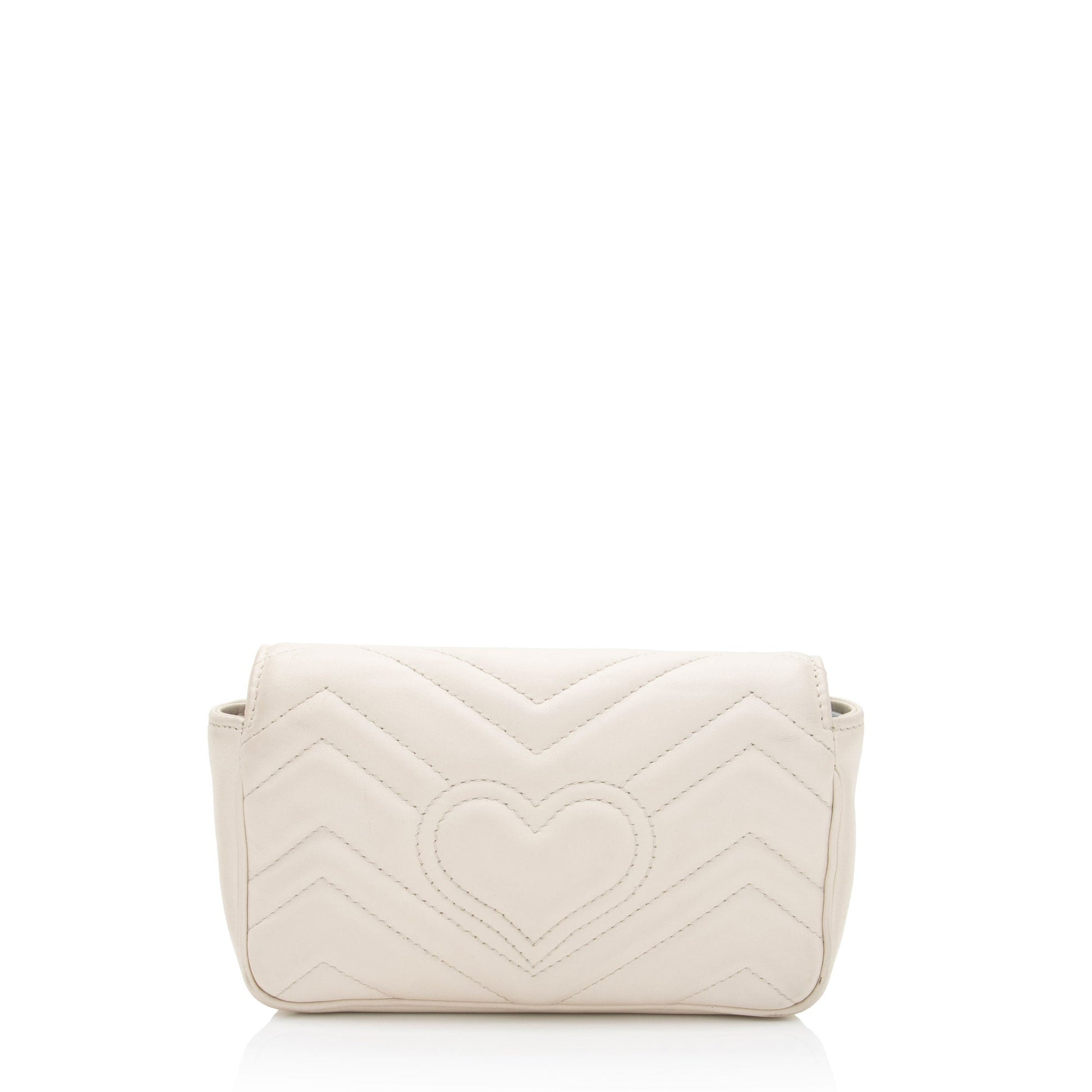 Gucci GG Marmont Super Flap SHF-beHFsH Matelasse Leather White Mini Crossbody Bag