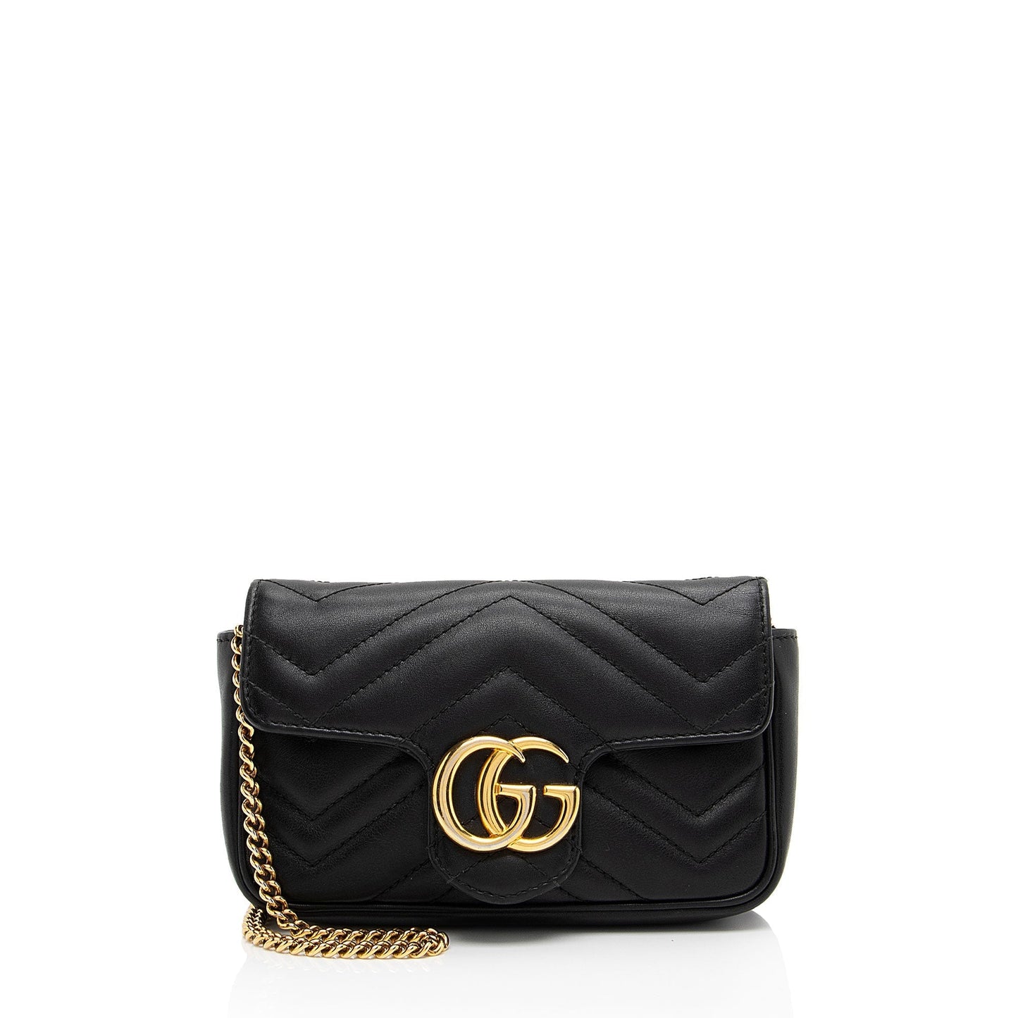 Gucci GG Marmont Super Flap SHF-yBfrwz Matelasse Leather Black Mini Crossbody Bag
