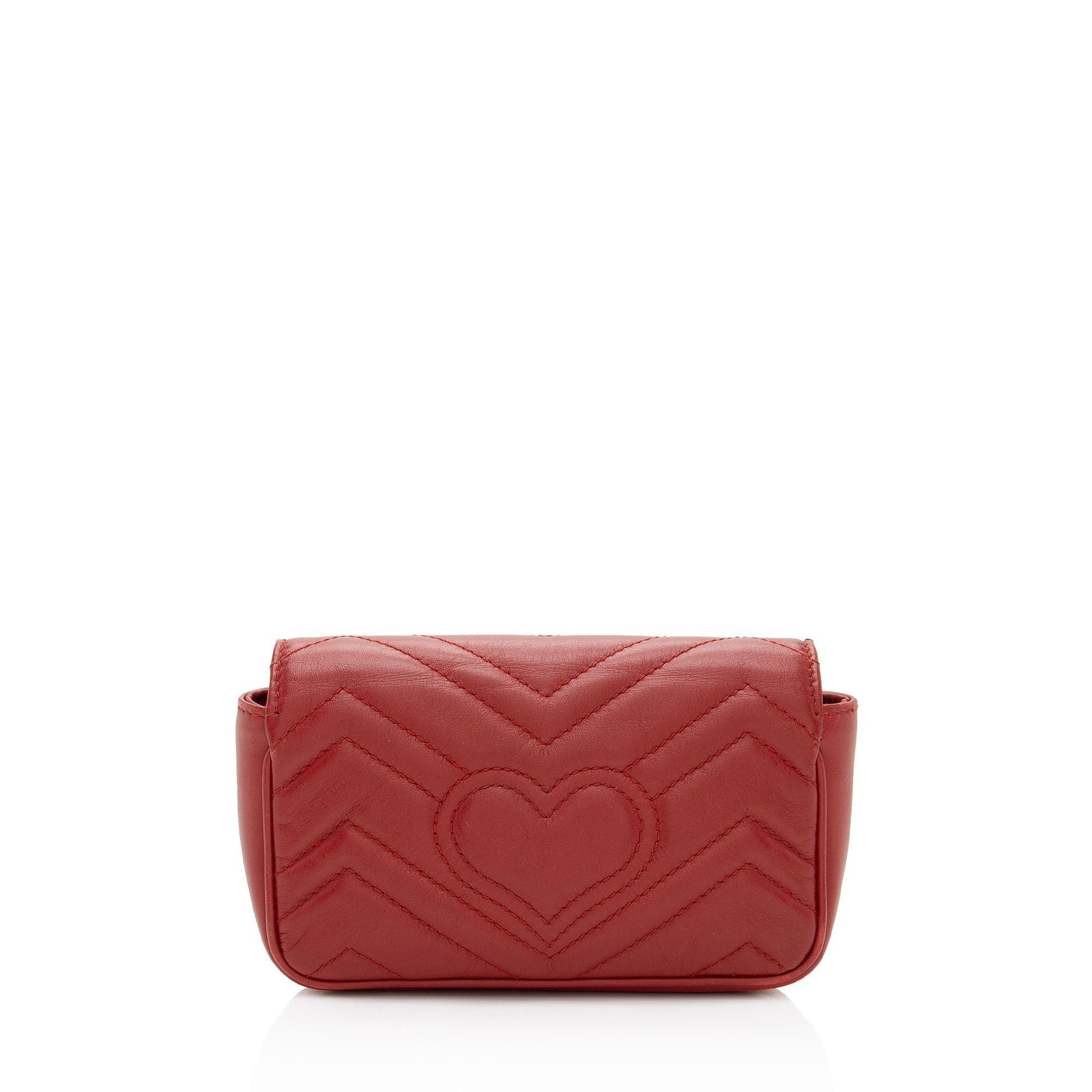 Gucci GG Marmont Super Flap SHF-x8YYoY Matelasse Leather Red Mini Crossbody Bag