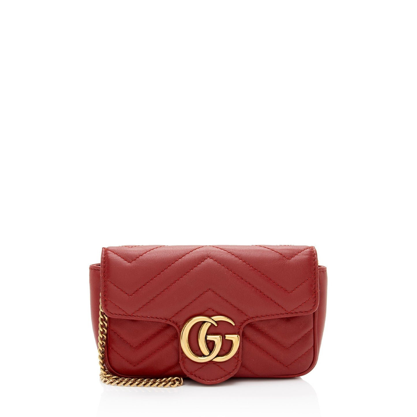 Gucci GG Marmont Super Flap SHF-x8YYoY Matelasse Leather Red Mini Crossbody Bag
