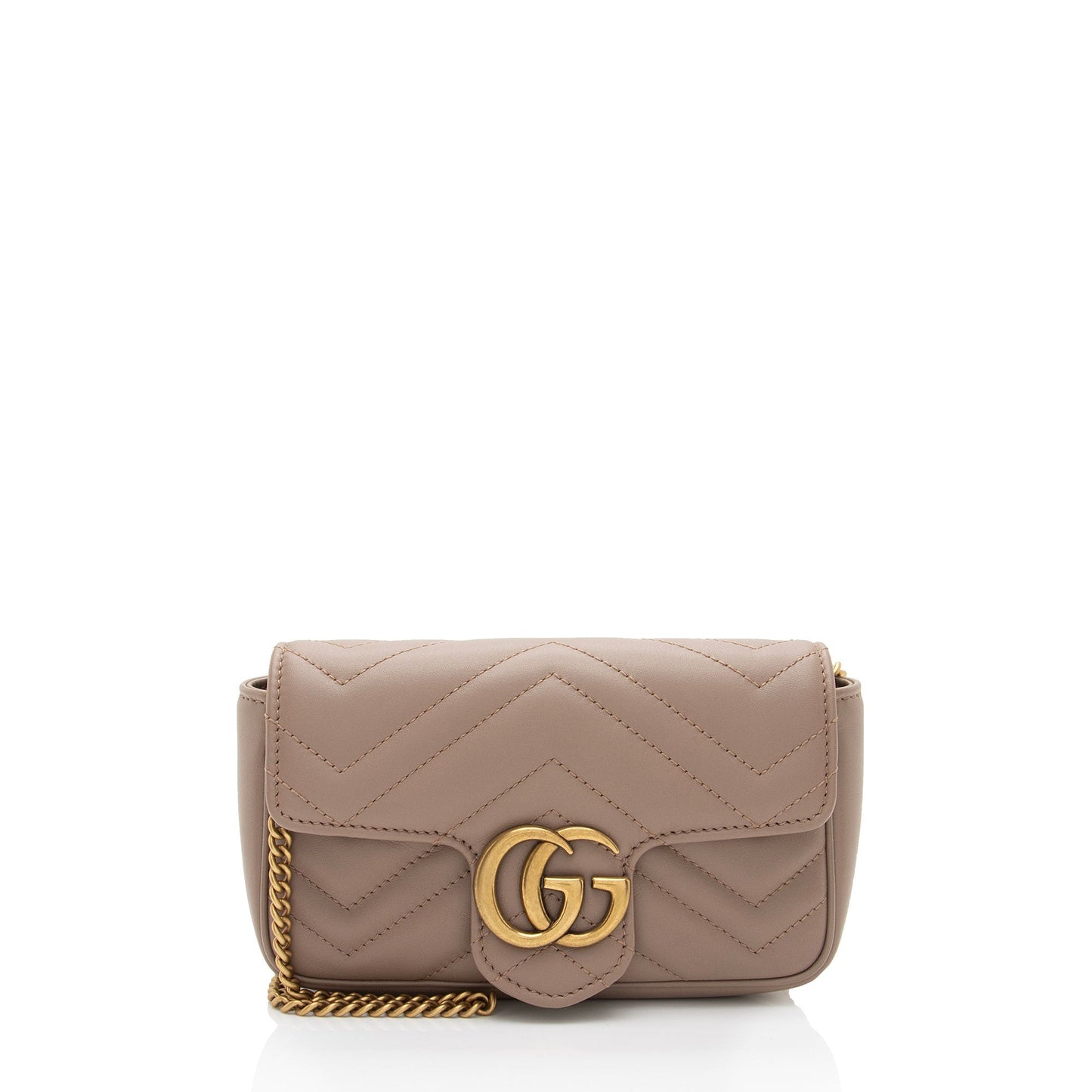 Gucci GG Marmont Super Flap Matelasse Leather Beige Mini Crossbody Bag