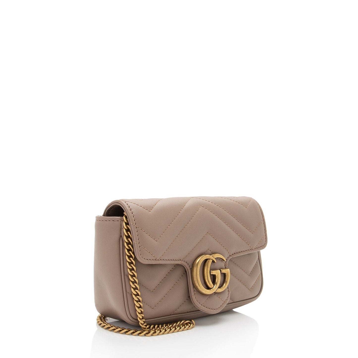 Gucci GG Marmont Super Flap Matelasse Leather Beige Mini Crossbody Bag