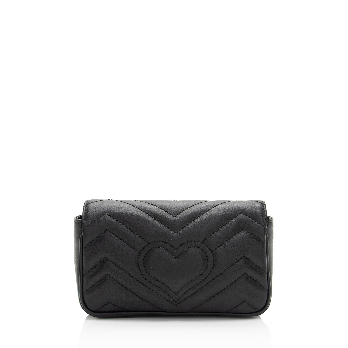 Gucci GG Marmont Super Flap SHF-fWvNlT Matelasse Leather Black Mini Crossbody Bag