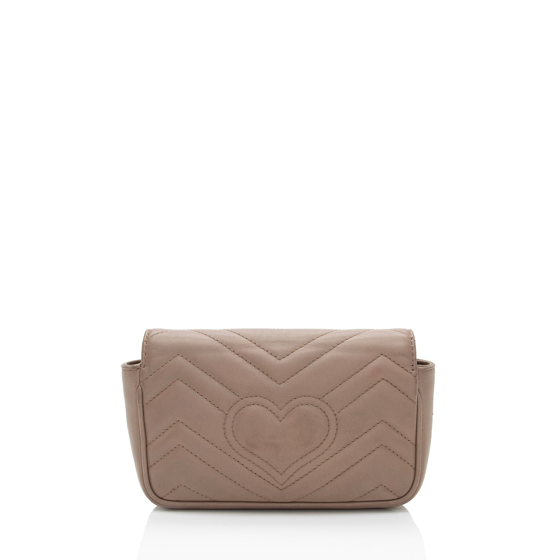 Gucci GG Marmont Flap Matelasse Leather Beige Mini Crossbody Bag