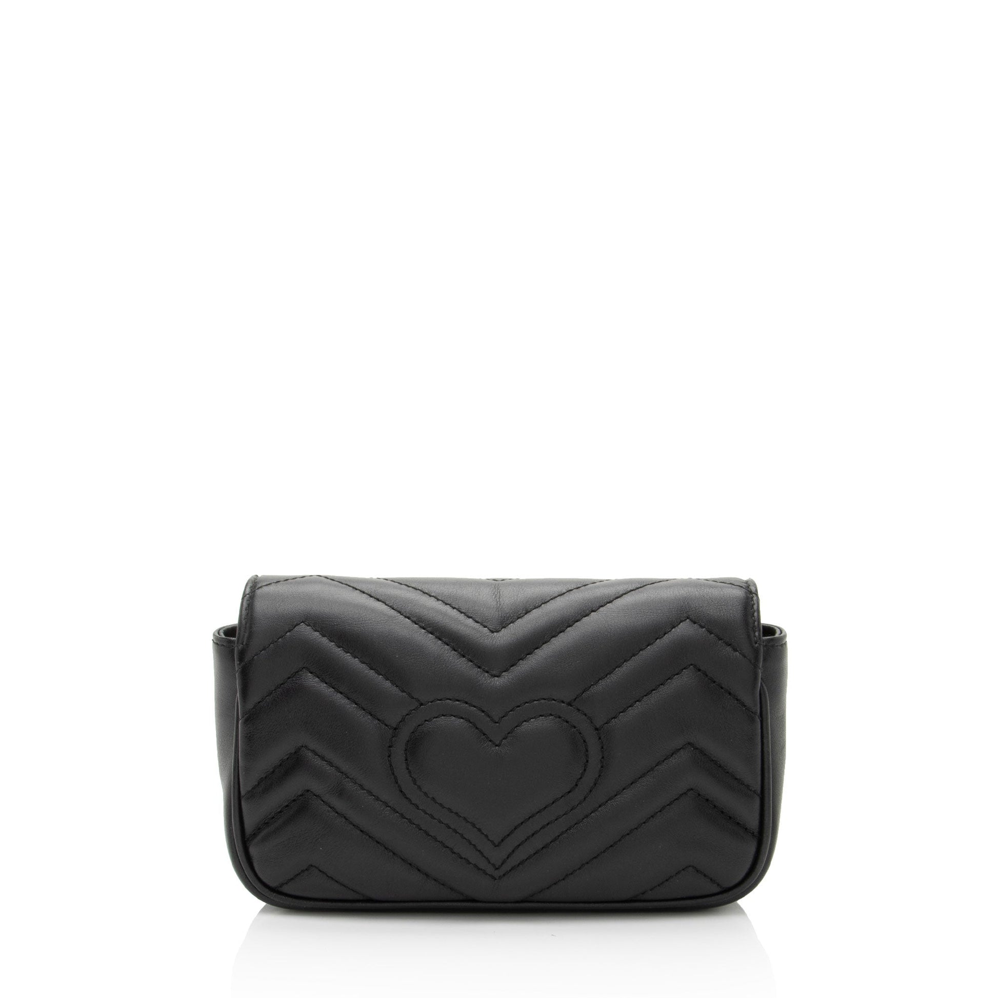 Gucci GG Marmont Flap Matelasse Leather Black Mini Crossbody Bag