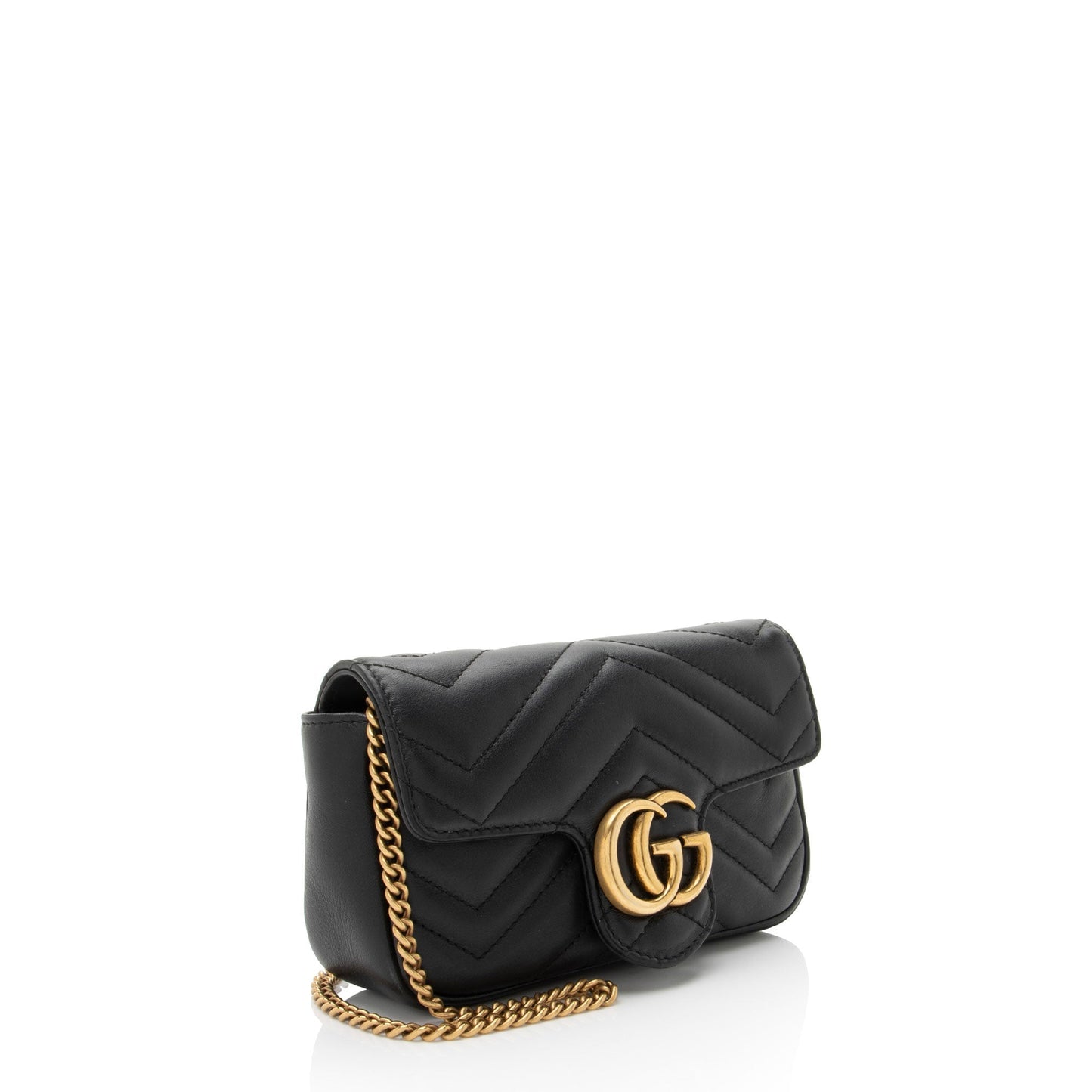 Gucci GG Marmont Flap Matelasse Leather Black Mini Crossbody Bag