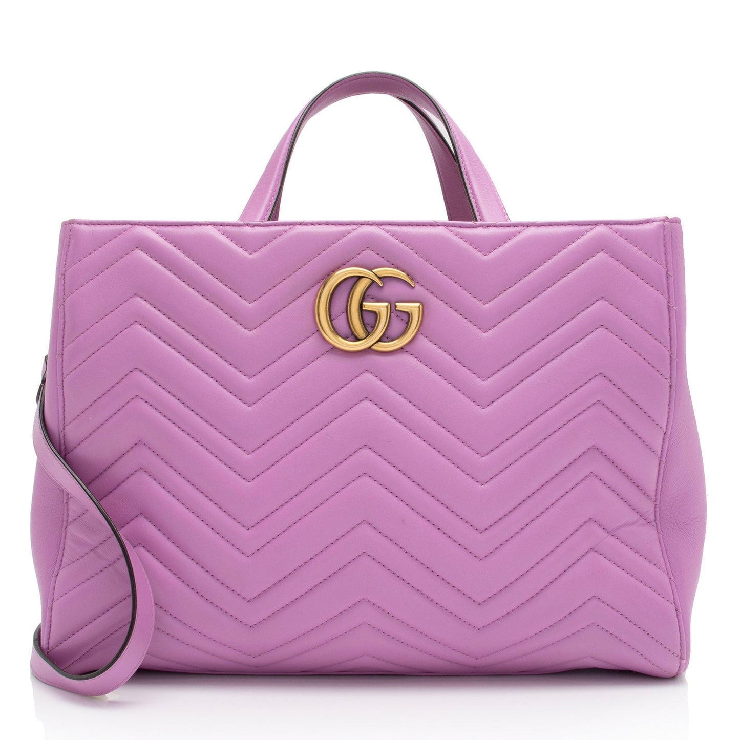 Gucci GG Marmont SHF-sAnFMF Matelasse Leather Medium Top Handle Satchel Bag