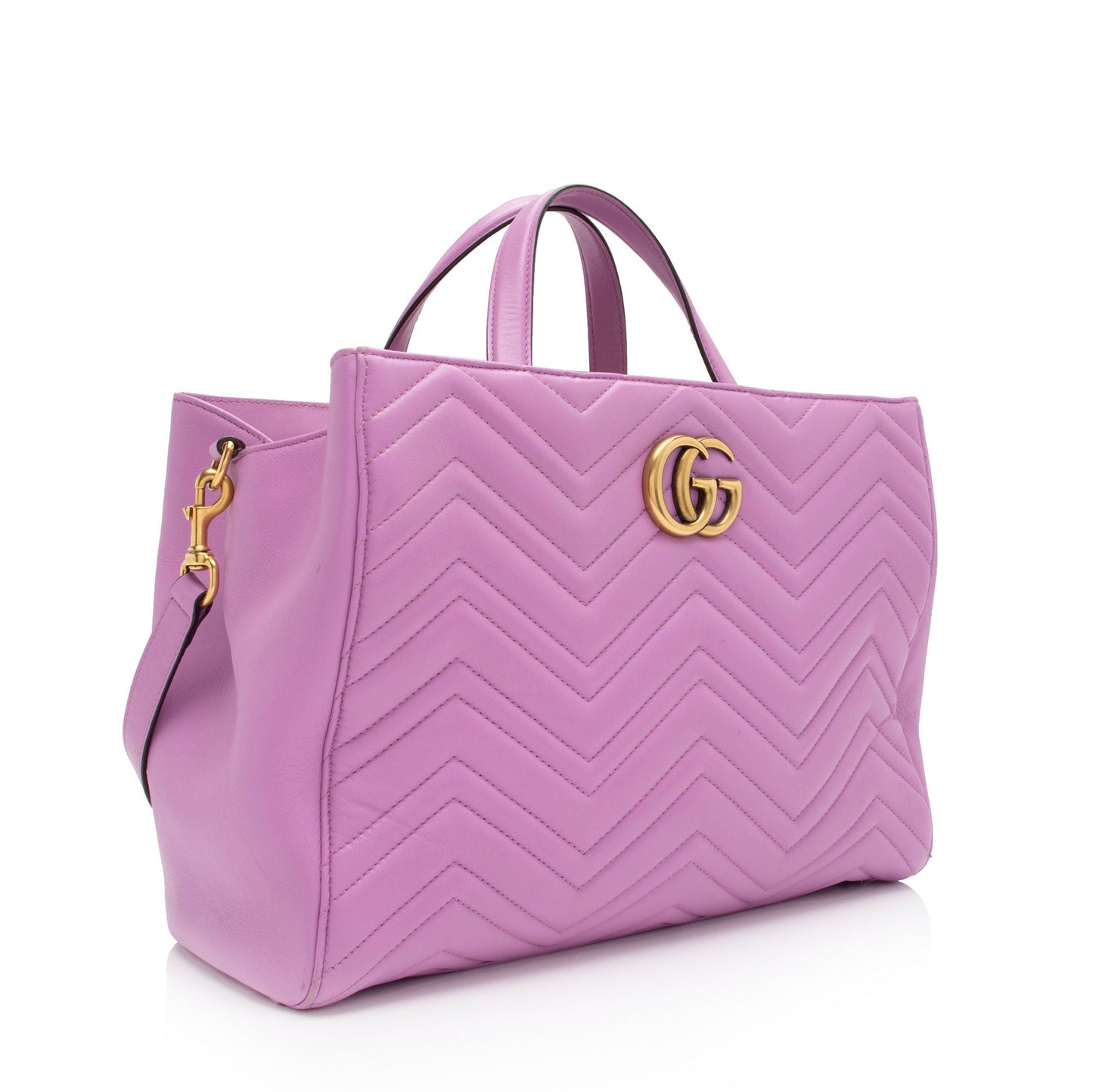 Gucci GG Marmont SHF-sAnFMF Matelasse Leather Medium Top Handle Satchel Bag
