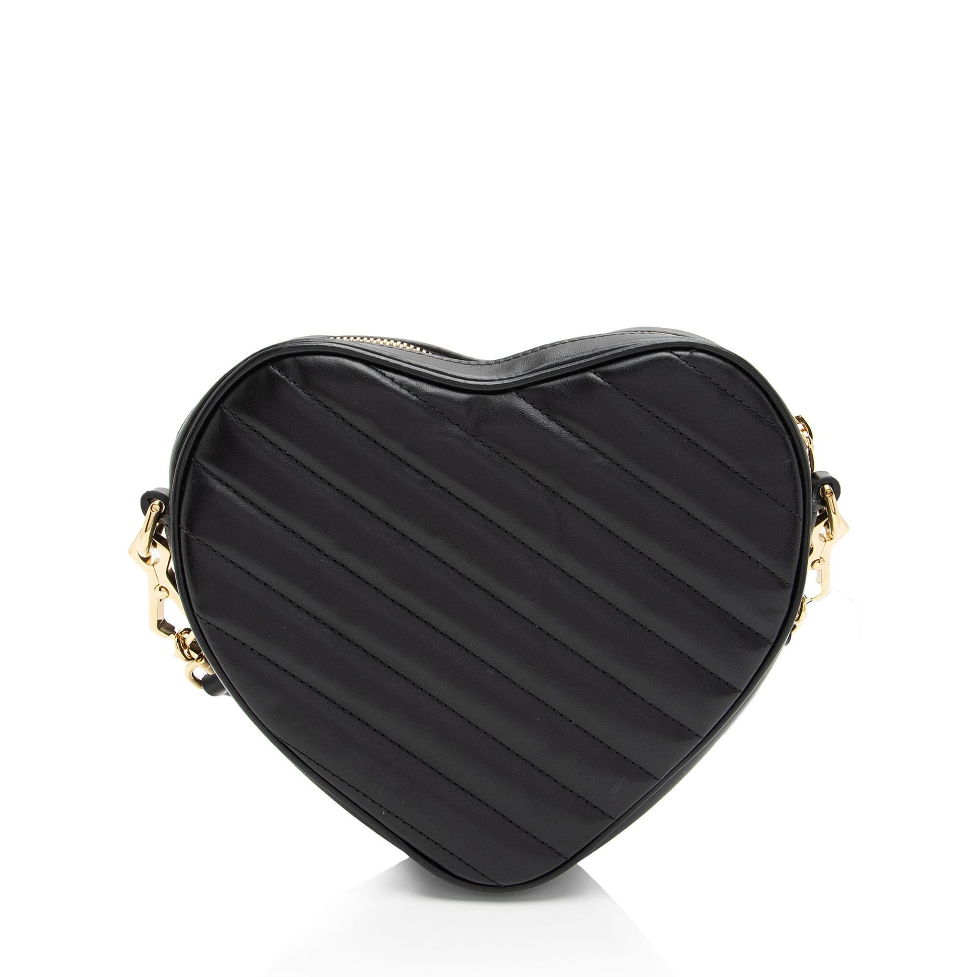 Gucci Interlocking G Heart SHF-j5rydx Matelasse Leather Black Mini Crossbody Bag