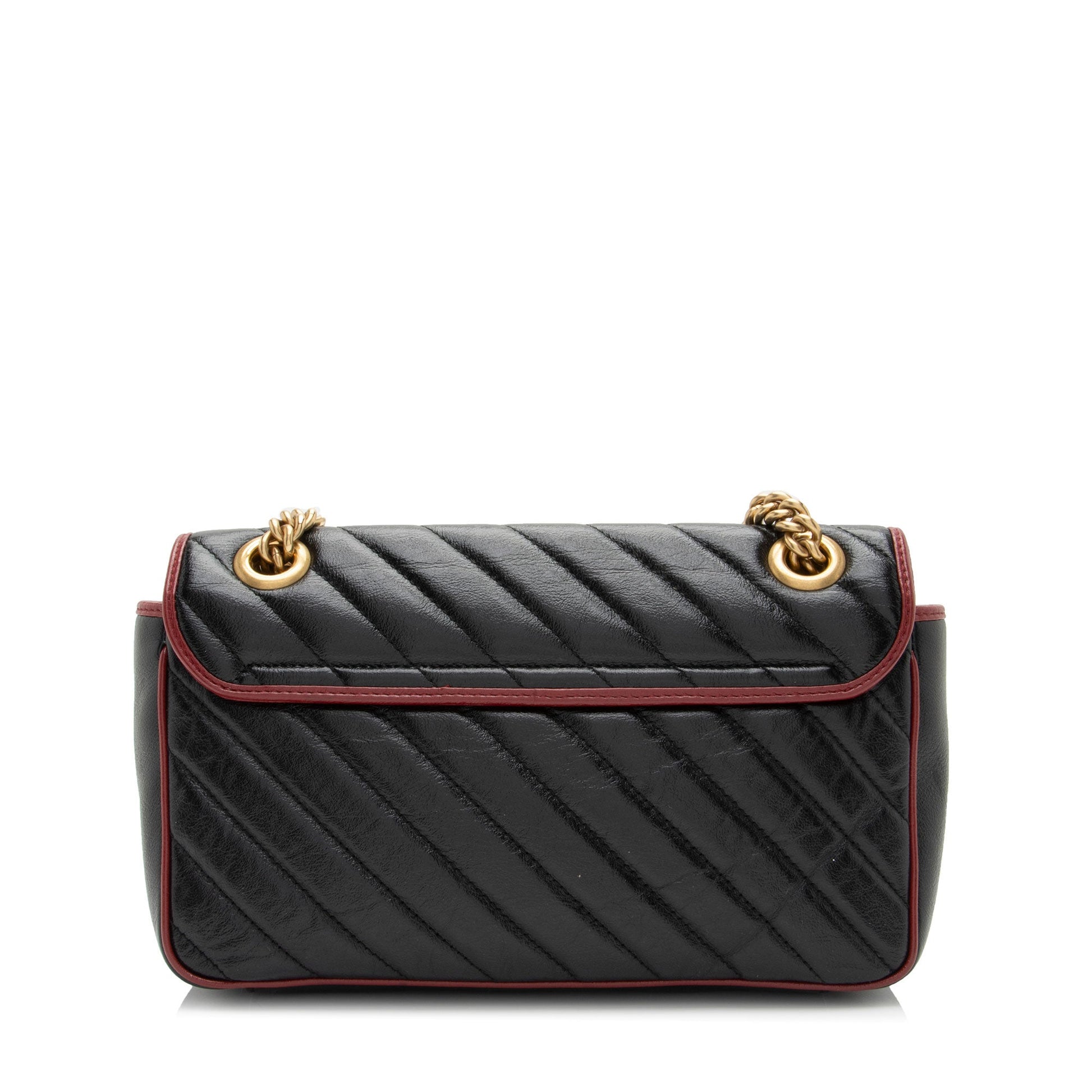 Gucci Torchon GG Marmont Flap Matelasse Leather Blue Red Crossbody Bag