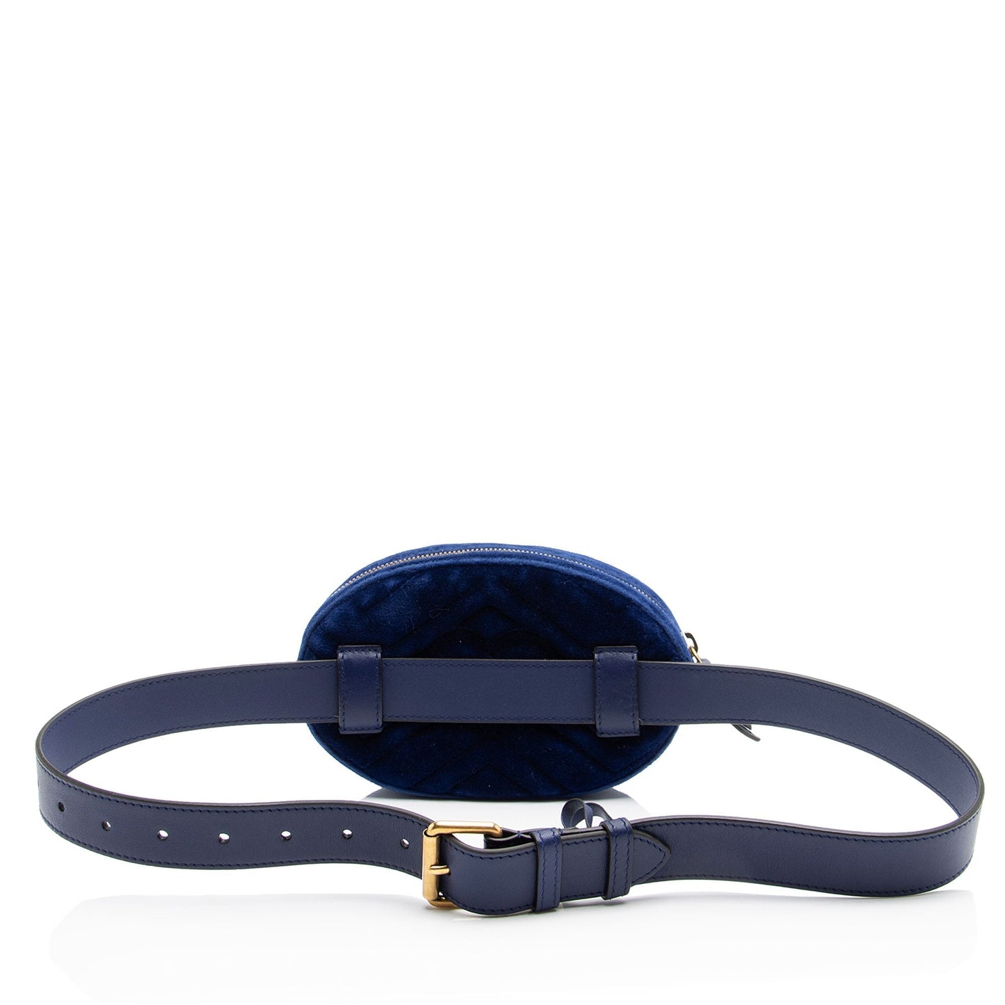 Gucci Velvet GG Marmont Belt - Matelasse Leather Blue Accessory