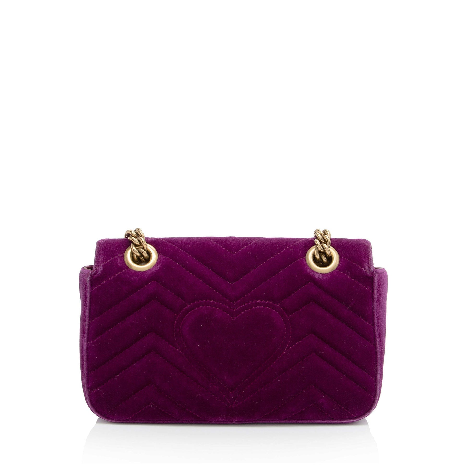 Gucci Velvet GG Marmont SHF-dH4gBl Matelasse Leather Mini Flap Crossbody Bag